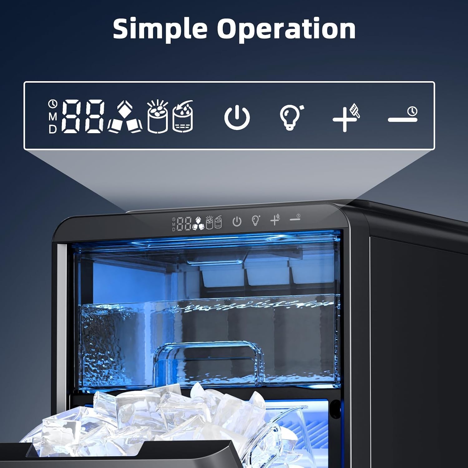 Detalle 2 de Antarctic Star Countertop Ice Maker, 27 Lbs/24H