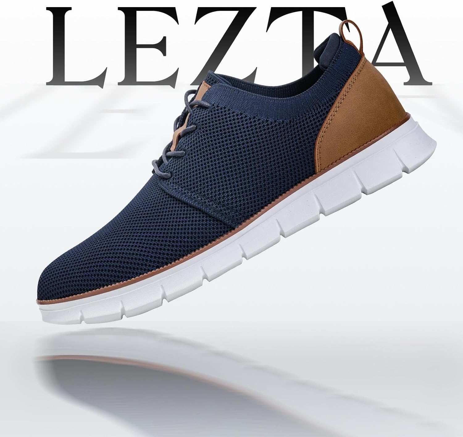 Detalle de LEZTA Herren Anzugschuhe & Sneaker-Oxfords: atmungsaktive Mesh-Schuhe für Büro, Alltag und Walkings