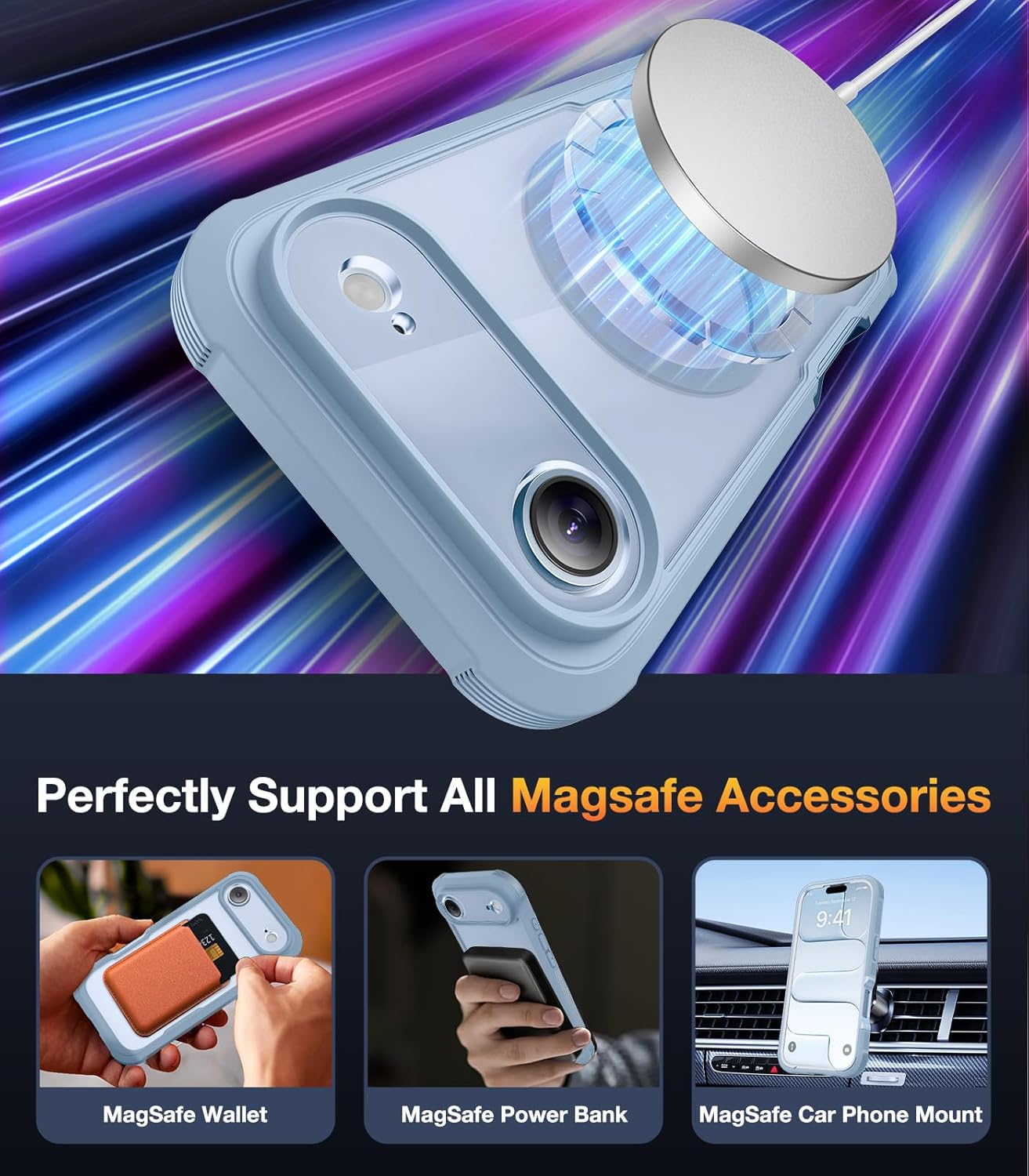 Thumbnail 3 de Diaclara Magnetic for iPhone Air Case 6.5-Inch: Full-Body Protection with Built-In Screen Protector