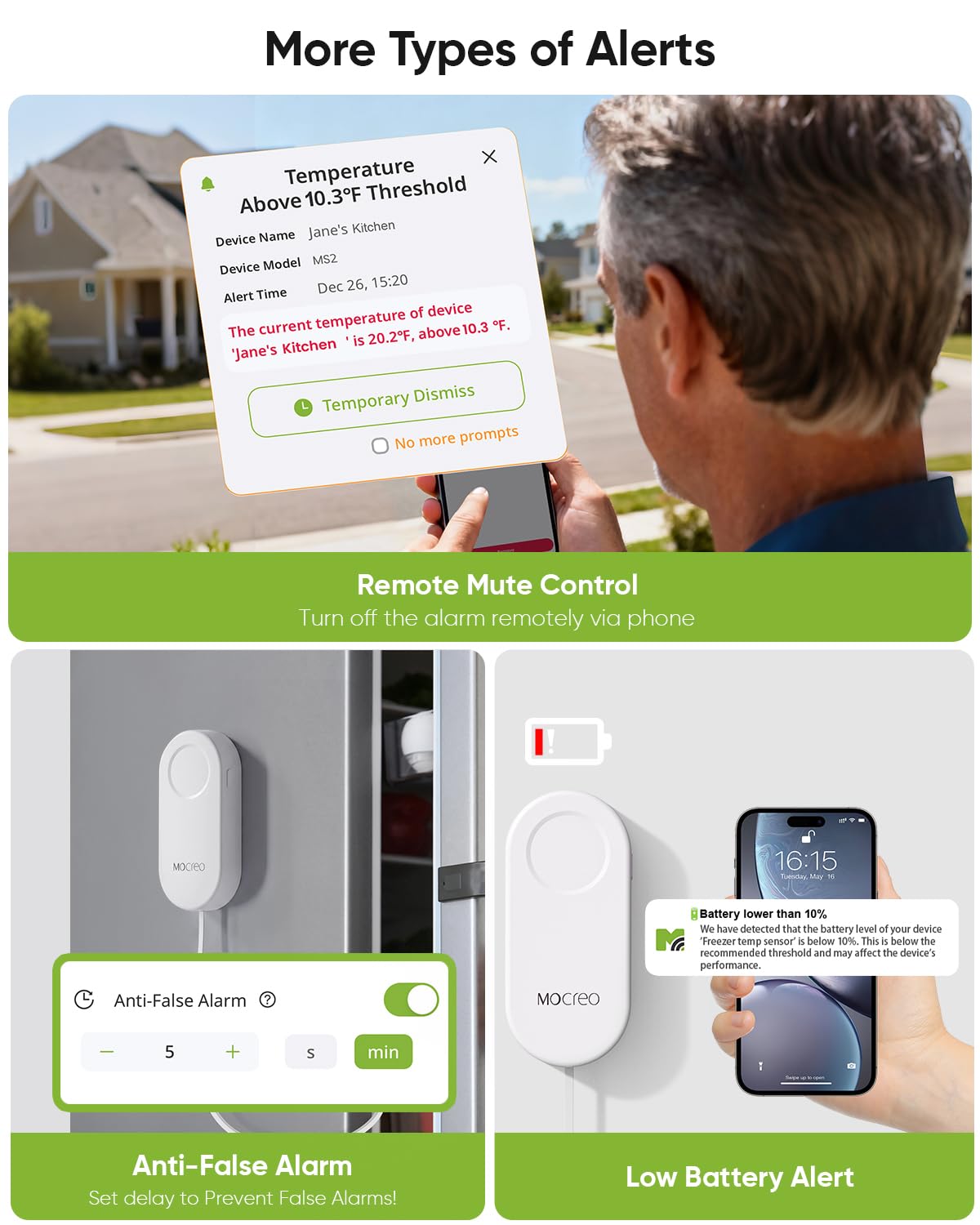 Detalle 2 de MOCREO WiFi Thermometer, 2-Pack ⚡