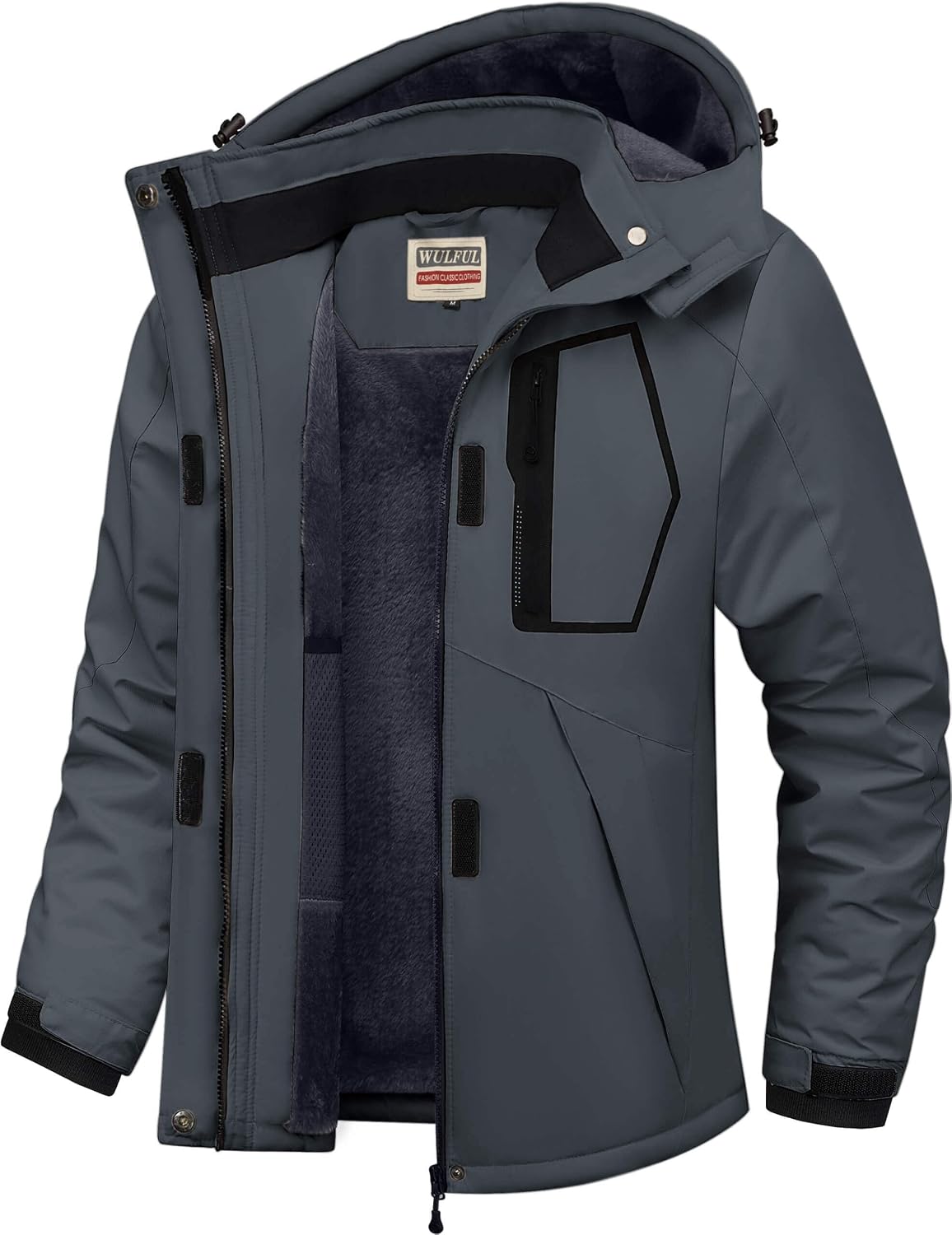 WULFUL Women's Waterproof Ski Jacket, Fleece Lined