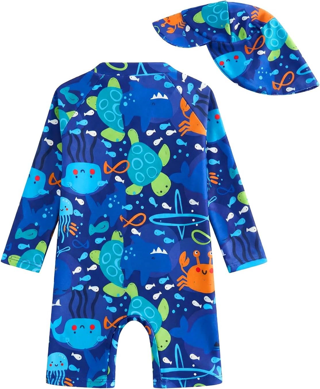 Detalle de WYTbaby Baby Badeanzug einteilig mit UV-Schutz und Reißverschluss (3 Monate–3 Jahre)