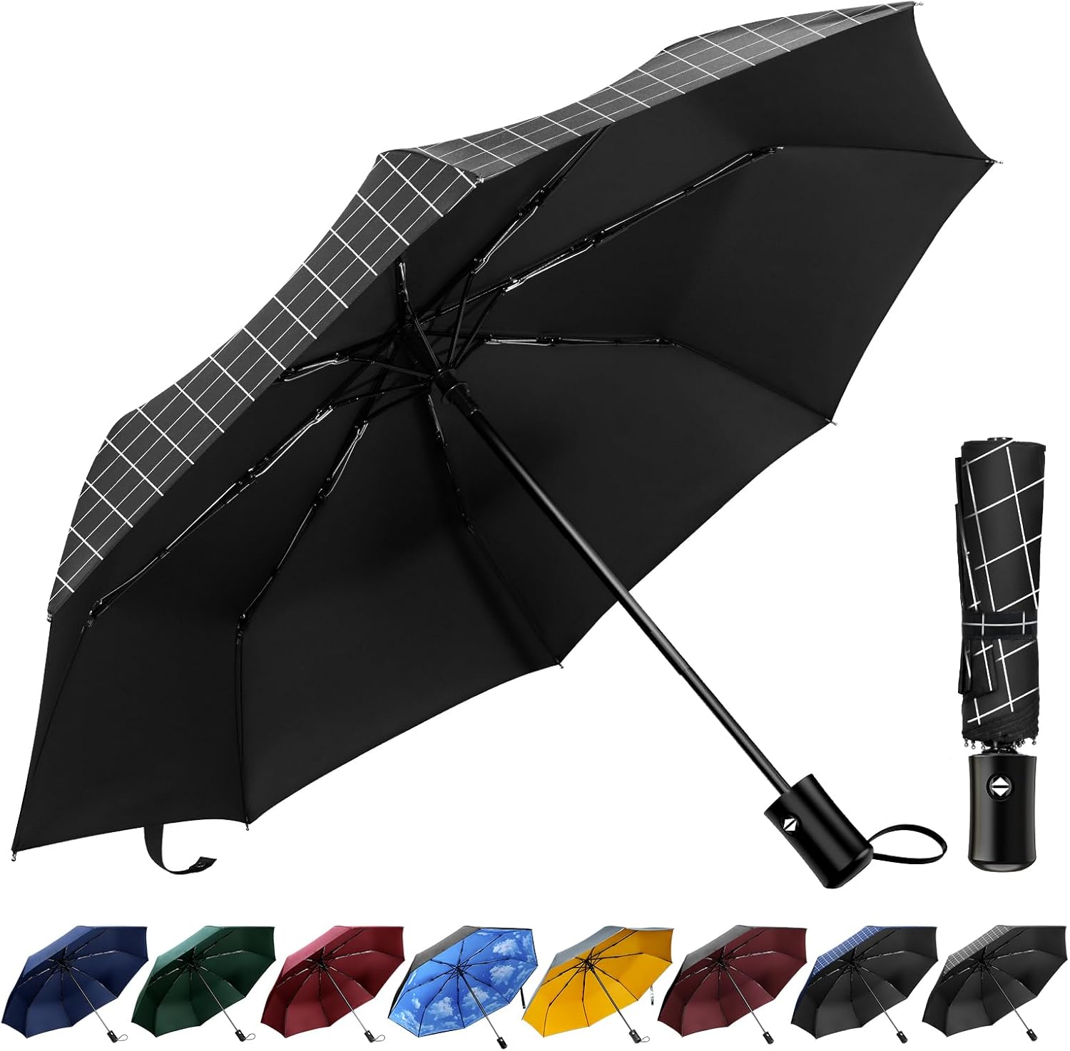 Thumbnail 4 de TechRise Ombrello Pieghevole antivento con 8 stecche ☂️