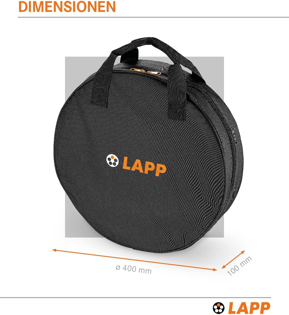 Detalle 2 de LAPP Mobility-väska för Mode 3-laddkabel, vadderad, svart, upp till 7 m