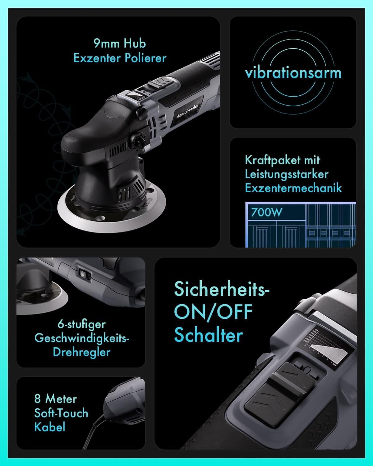 Thumbnail 1 de chemicalworkz DA9 Exzenter 9mm Poliermaschine