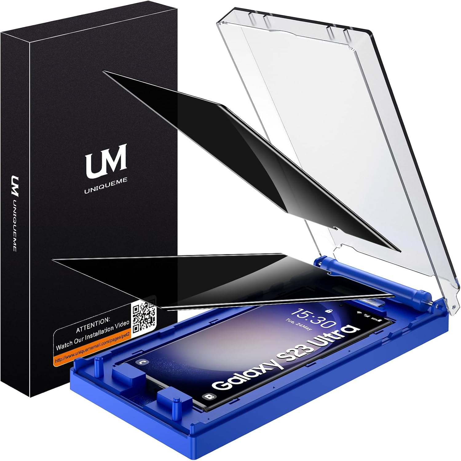 Detalle de UniqueMe Samsung Galaxy S23 Ultra privacy protector 2-pack
