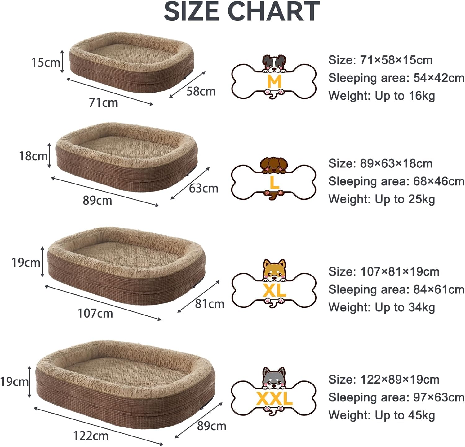 Detalle de Pawk Large Dog Bed: XL Orthopedic Memory Foam for Big Breeds