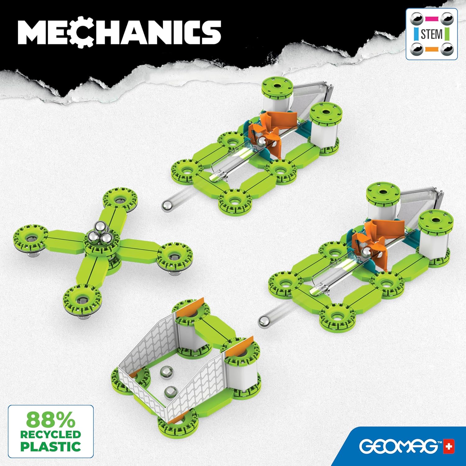 Detalle 2 de Geomag Mechanics Challenge Goal 96 pezzi