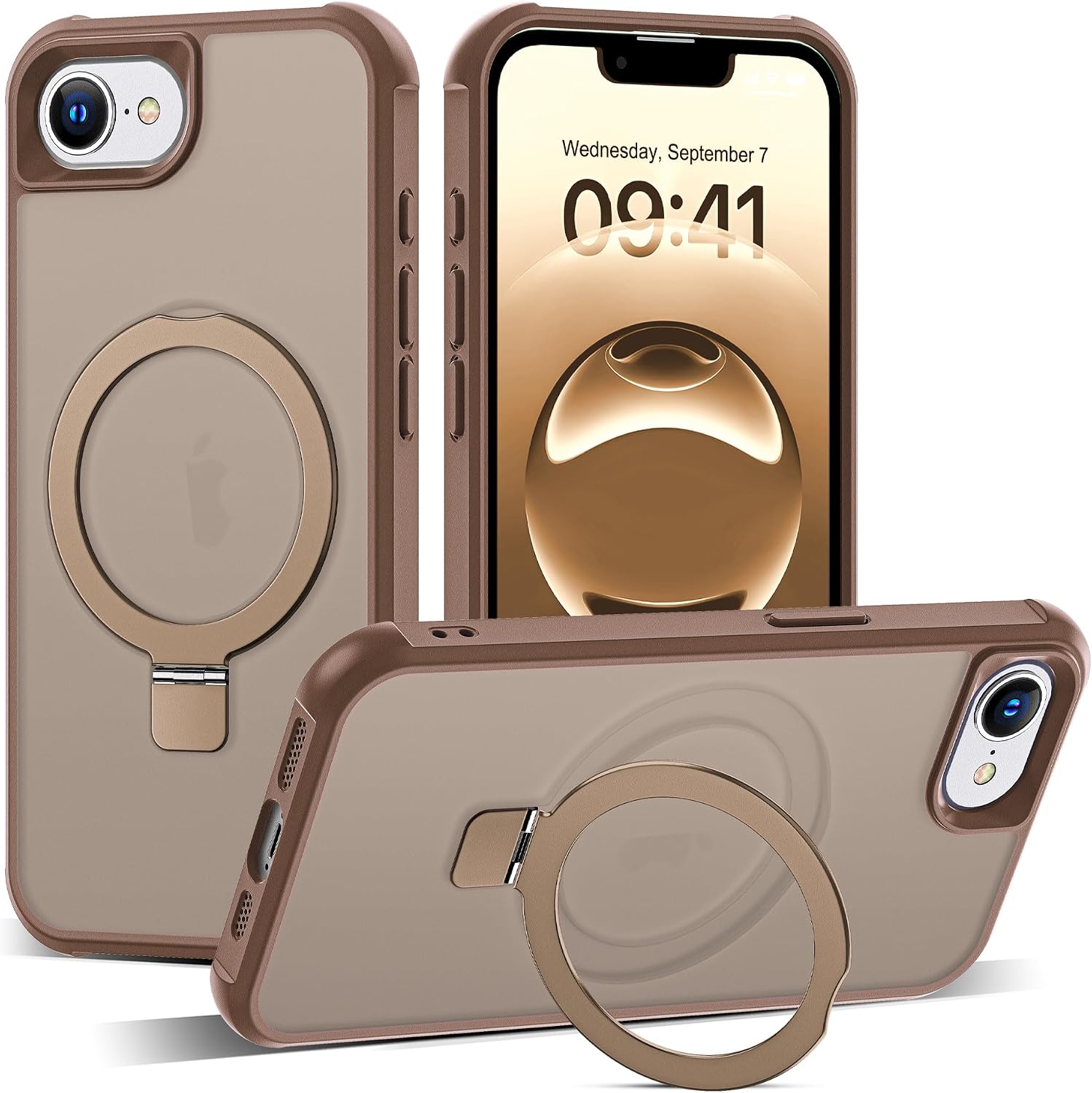 Detalle de SKYLMW iPhone 16E Case with Invisible Magnetic Ring Stand and Military-Grade Protection