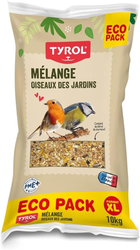Detalle de TYROL – Mélange de graines pour oiseaux du ciel et sauvages (4 kg) : nourriture d’extérieur