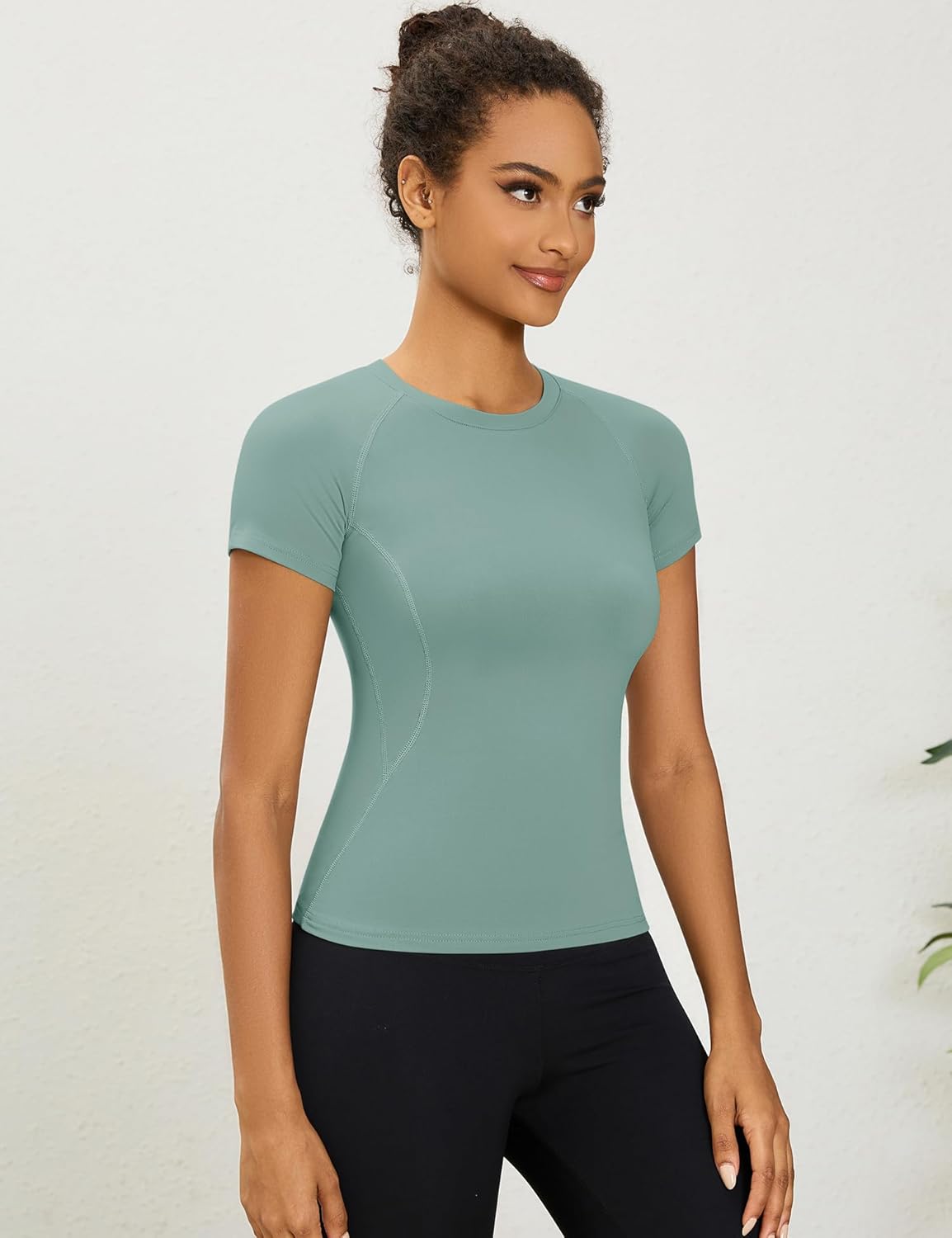 Detalle de Rapbin Women's Gym Tops: Short Sleeve Quick-Dry Training Tee