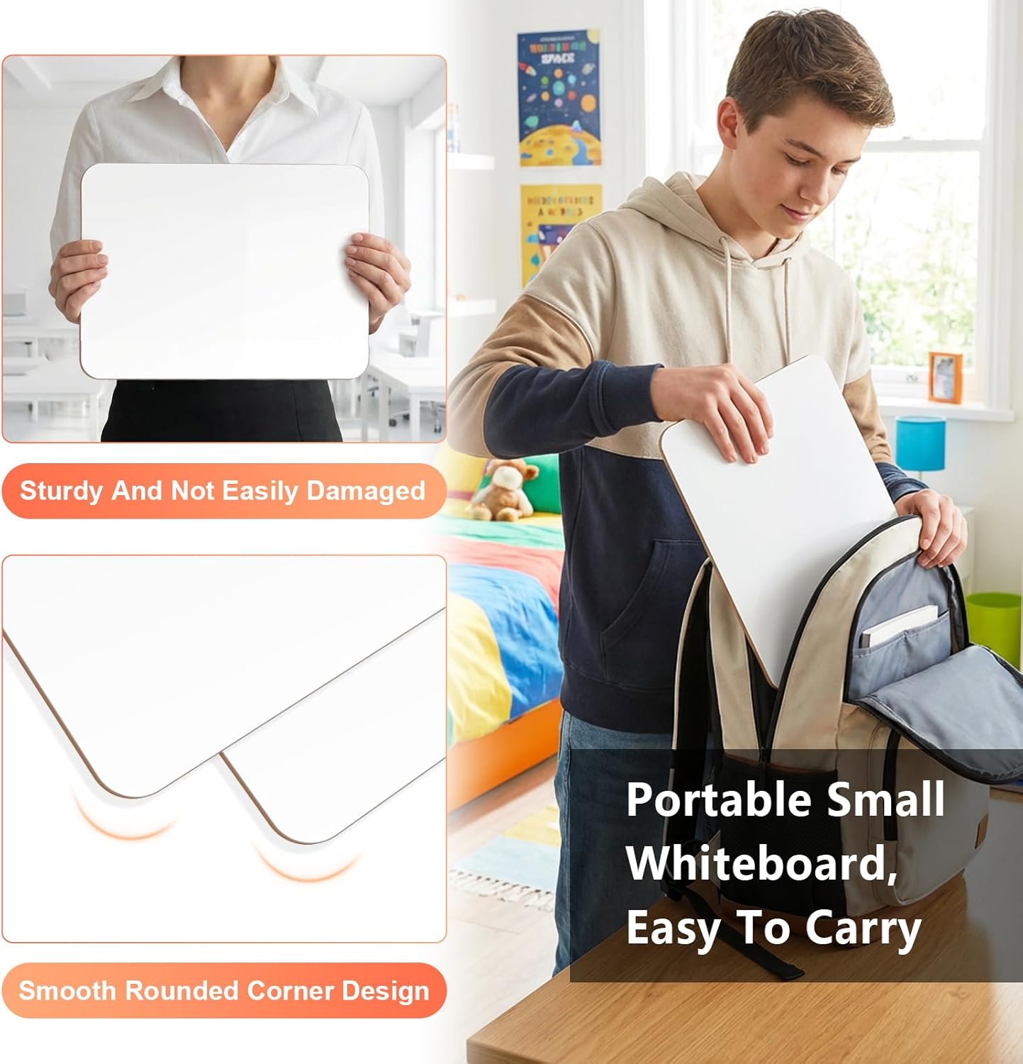 Thumbnail 5 de FOSHISY 8‑Pack Dry Erase Mini Whiteboards A4 – Double‑Sided, Portable Learning Set