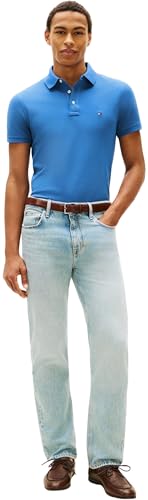 Detalle de Tommy Hilfiger Uomo Maglietta Polo Maniche Corte Slim Fit 1985 Blu Blue Orbit, L