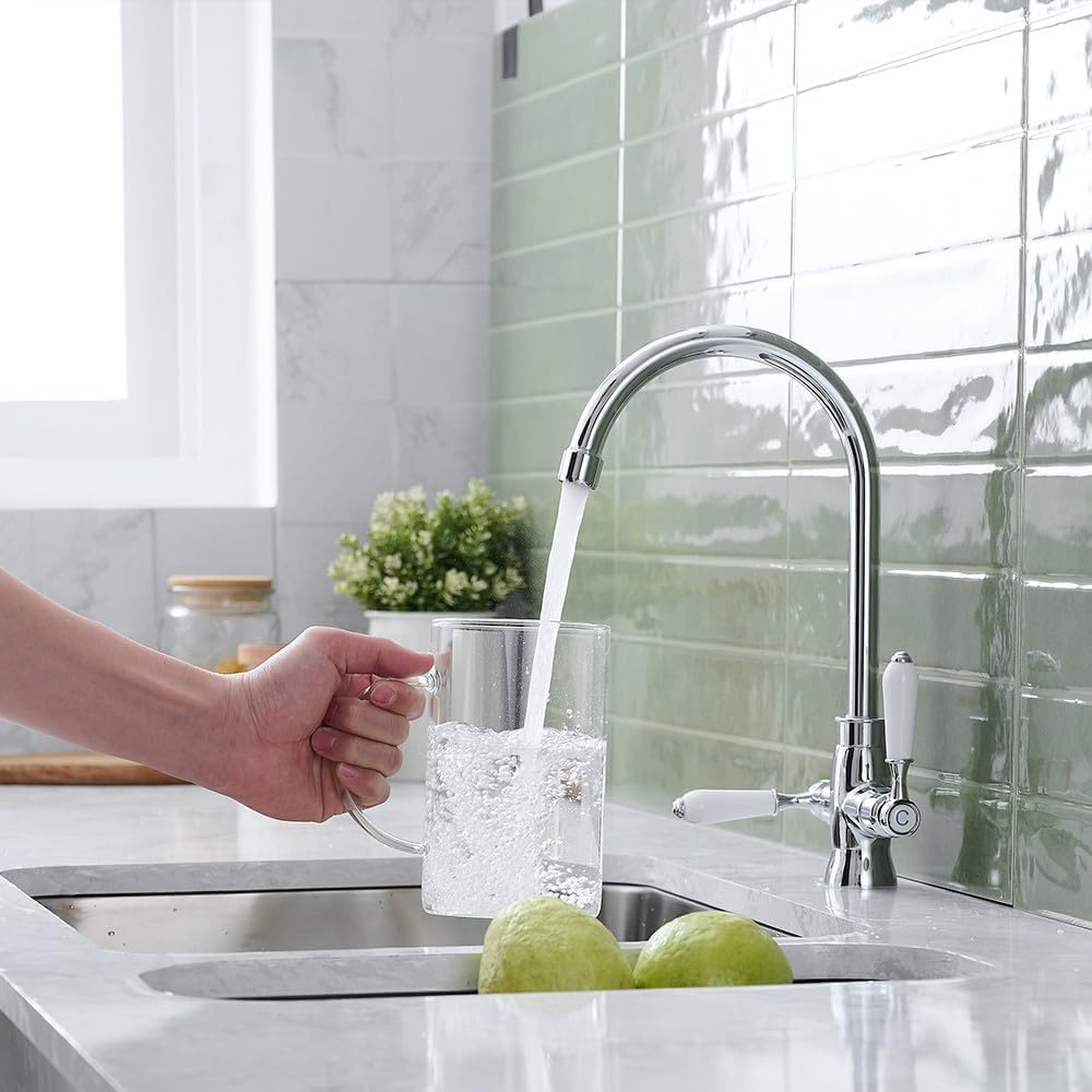 Thumbnail 3 de Heable Kitchen Sink Mixer Tap Elegant White