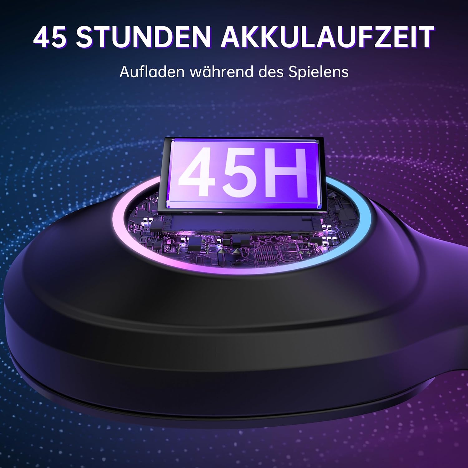 Detalle de AOC Gaming Headset kabellos: 2,4 GHz + Bluetooth 5.4, 7.1 Surround, 239 g