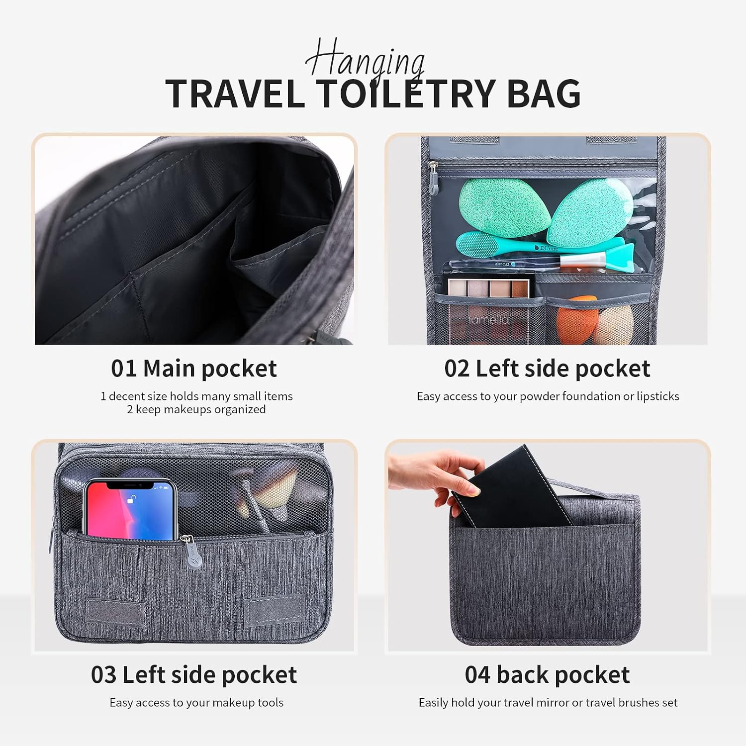 Detalle de DUcare Hanging Toiletry Bag, Grey