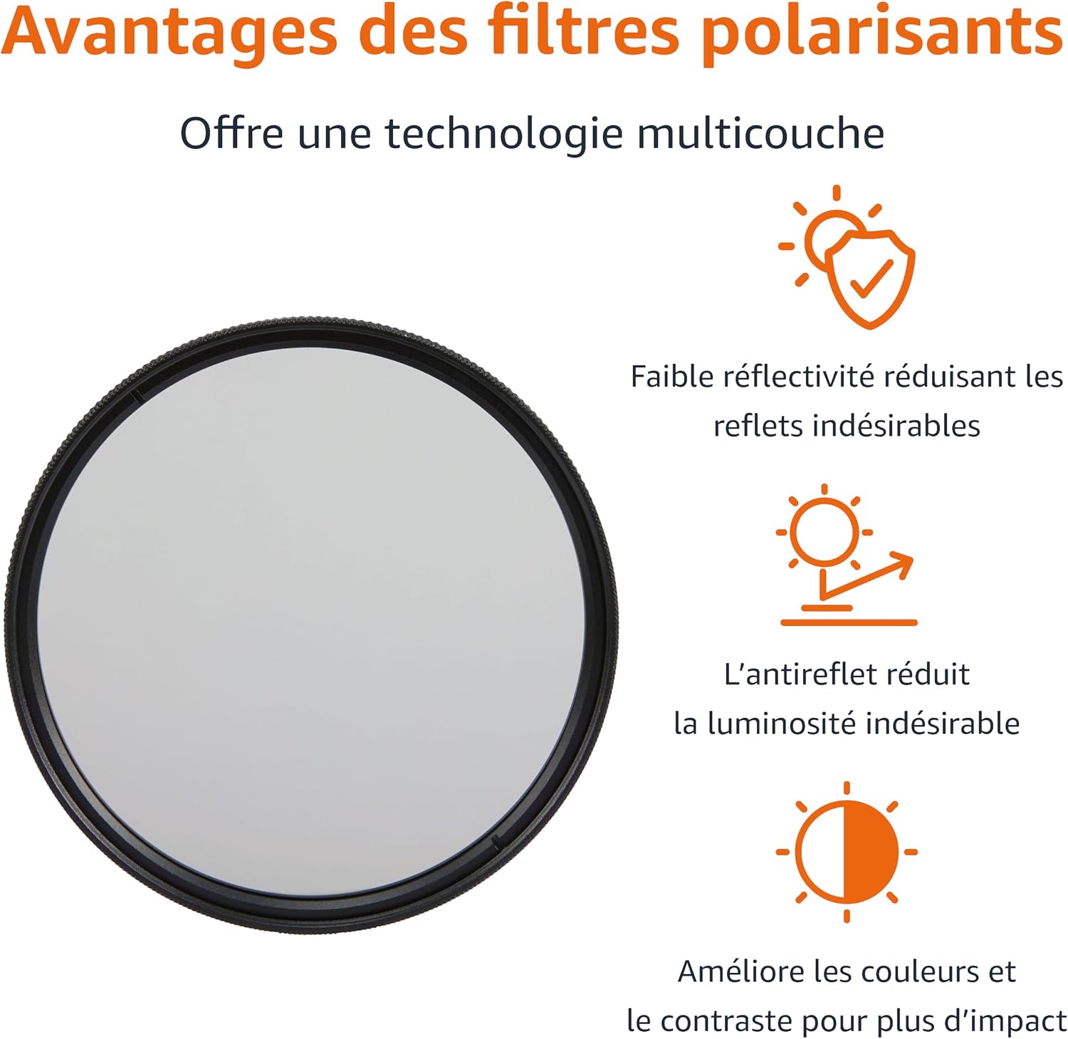 Thumbnail 1 de Amazon Basics filtre polarisant circulaire 67 mm pour des couleurs plus profondes et moins de reflets