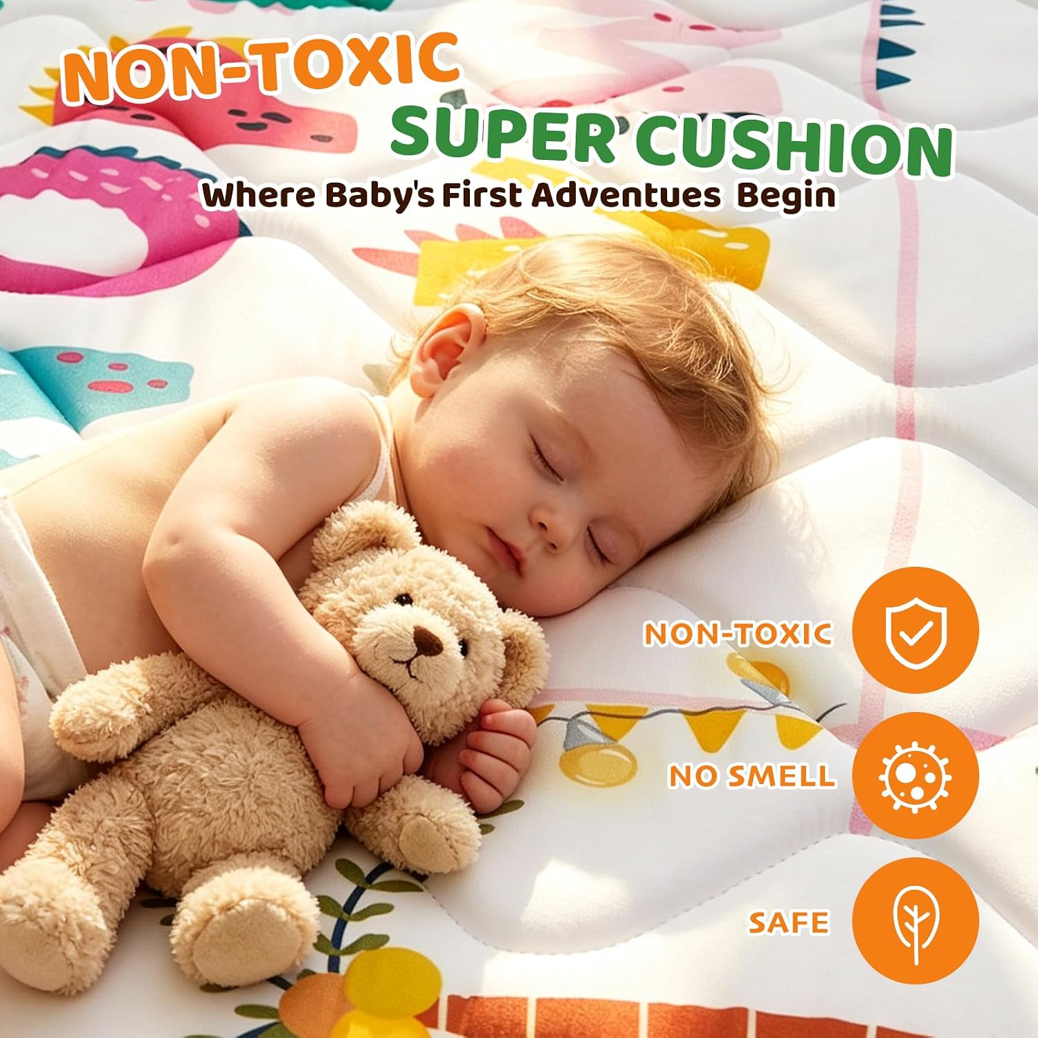 Detalle 2 de TreeBud Baby Play Mat, 71 x 59-Inch Foldable Soft Foam Mat