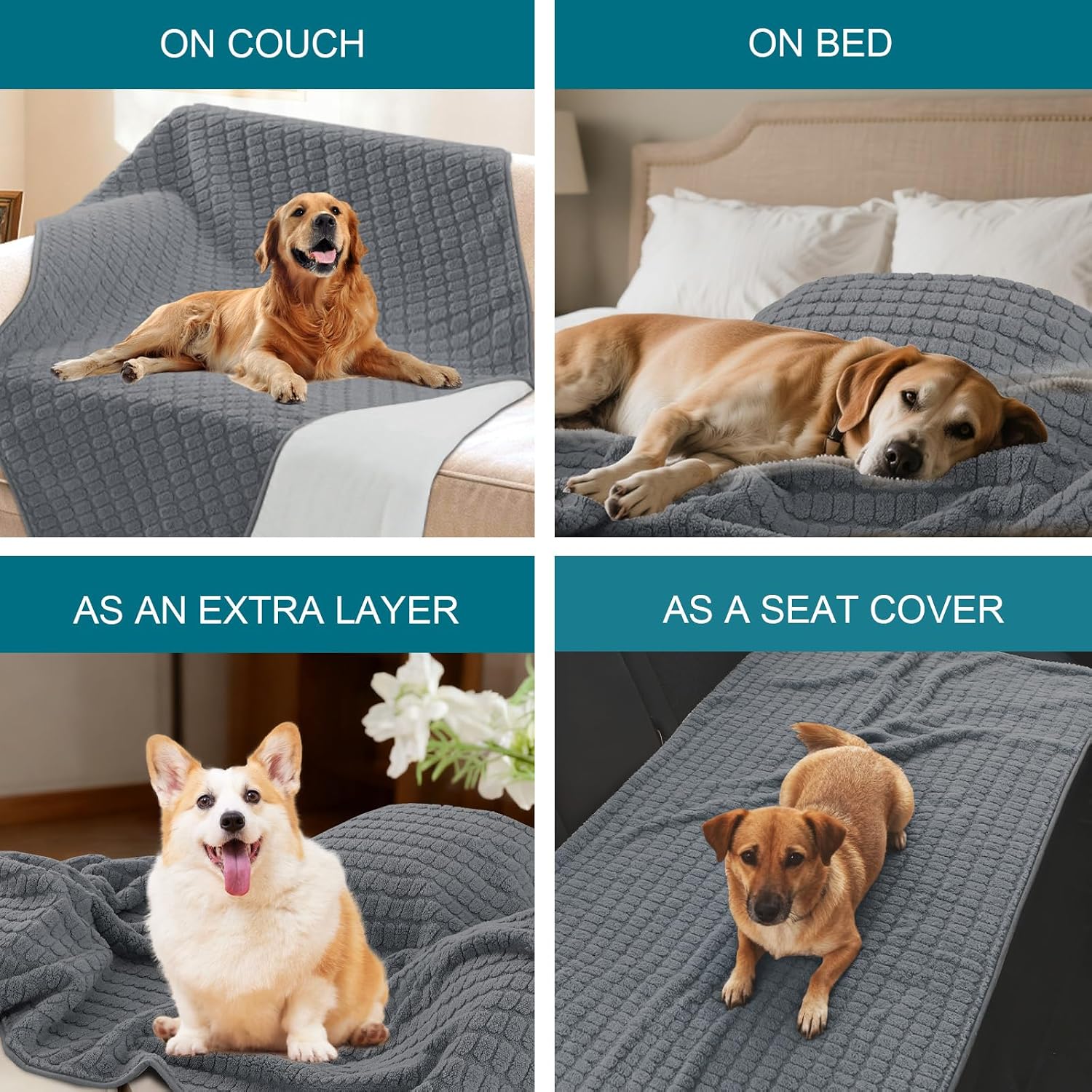 Detalle de H.Versailtex waterproof pet blanket 229x218cm