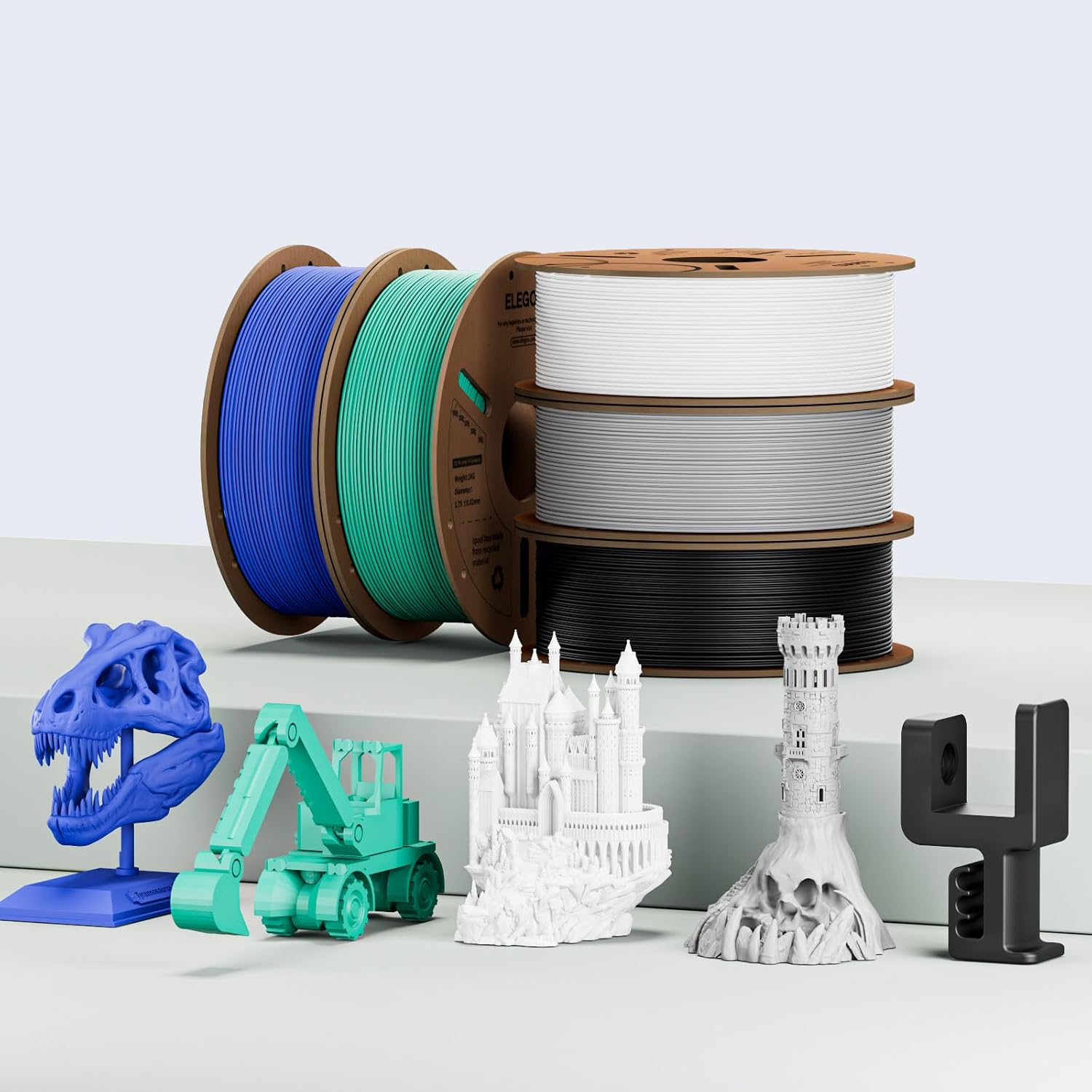 Thumbnail 6 de ELEGOO PLA Filament 1,75 mm Meergrün, 1 kg – präzises Druckmaterial für viele 3D-Drucker