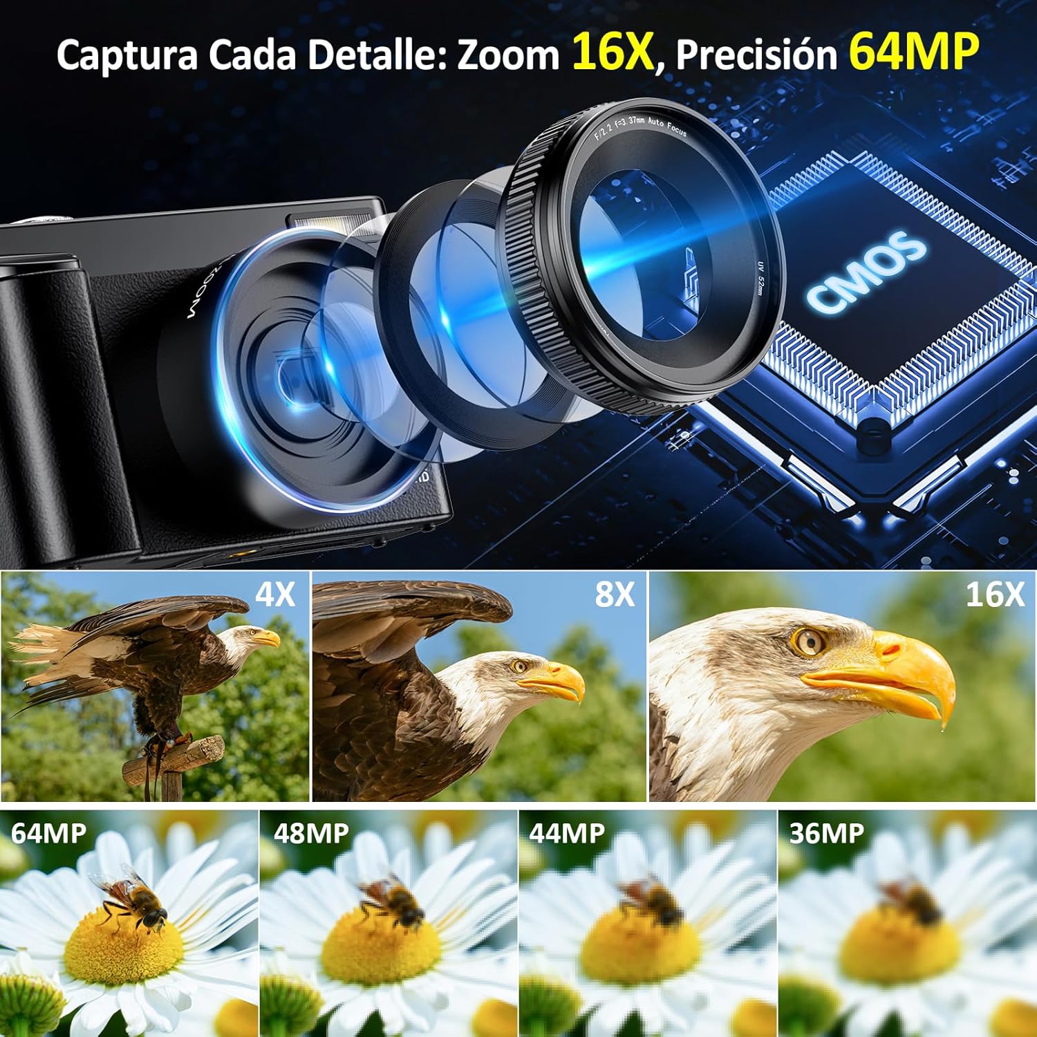 Thumbnail 4 de Cámara Digital 4K 64MP para vlogging
