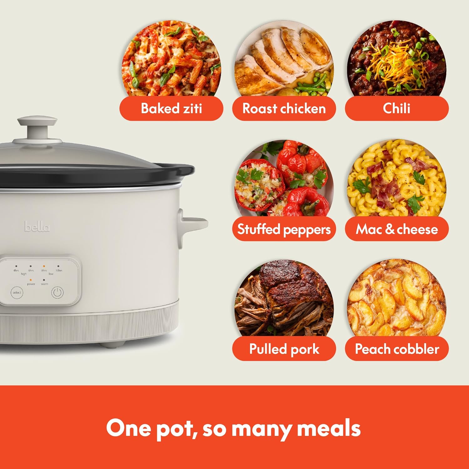 Thumbnail 4 de Bella 6.0 Qt Programmable Slow Cooker with Ceramic Nonstick Coating