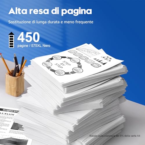 Detalle de ONLYU 575XL PG-575 XL Cartucce compatibili per Canon 575XL Nero