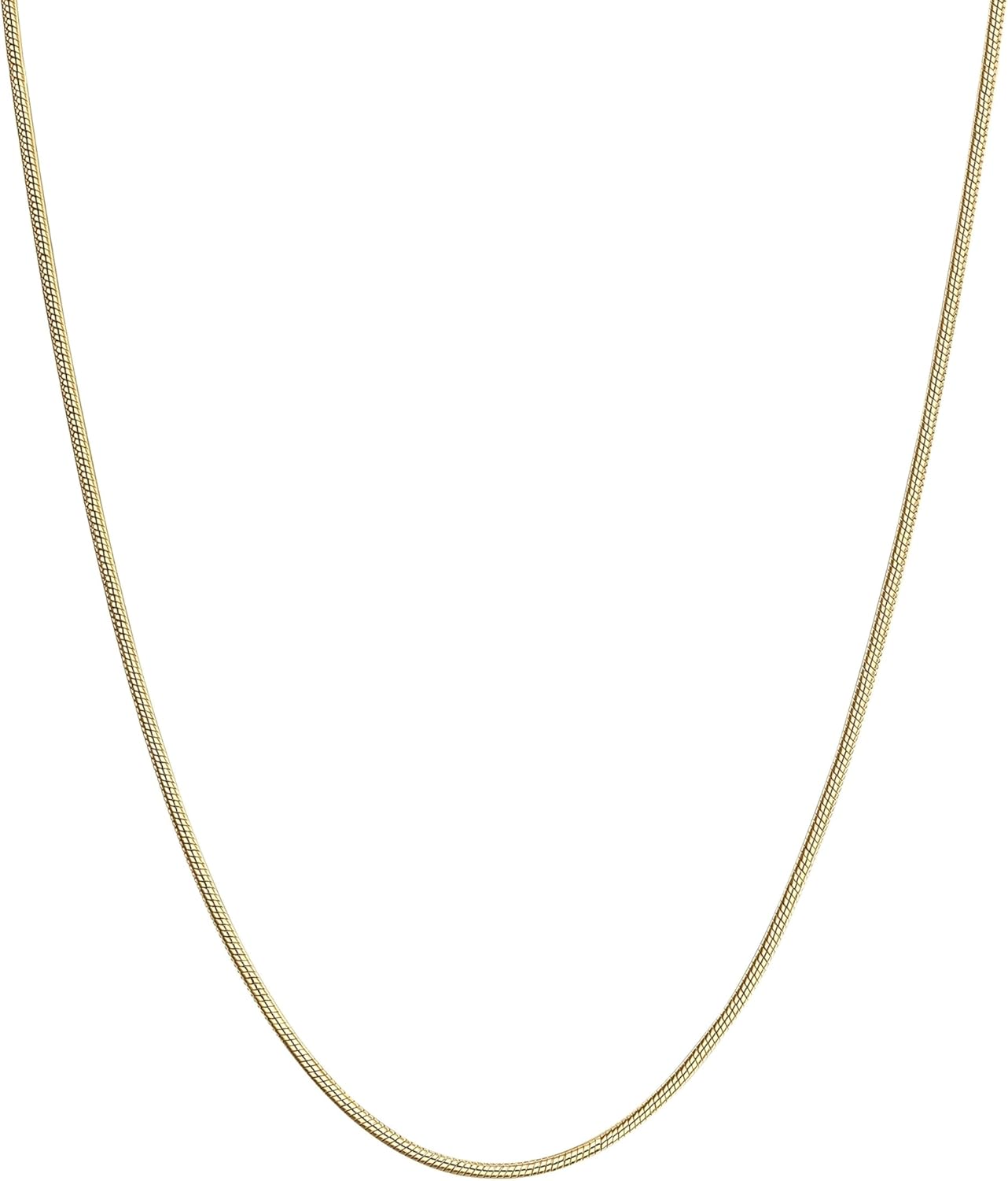 Detalle de FOCALOOK Collier Chaîne Serpent Femme Fine 1,2 mm en Acier Inoxydable – Argent / Plaqué Or / Noir / Or Rose, longueur 70 cm (+ 5 cm) – Parure légère