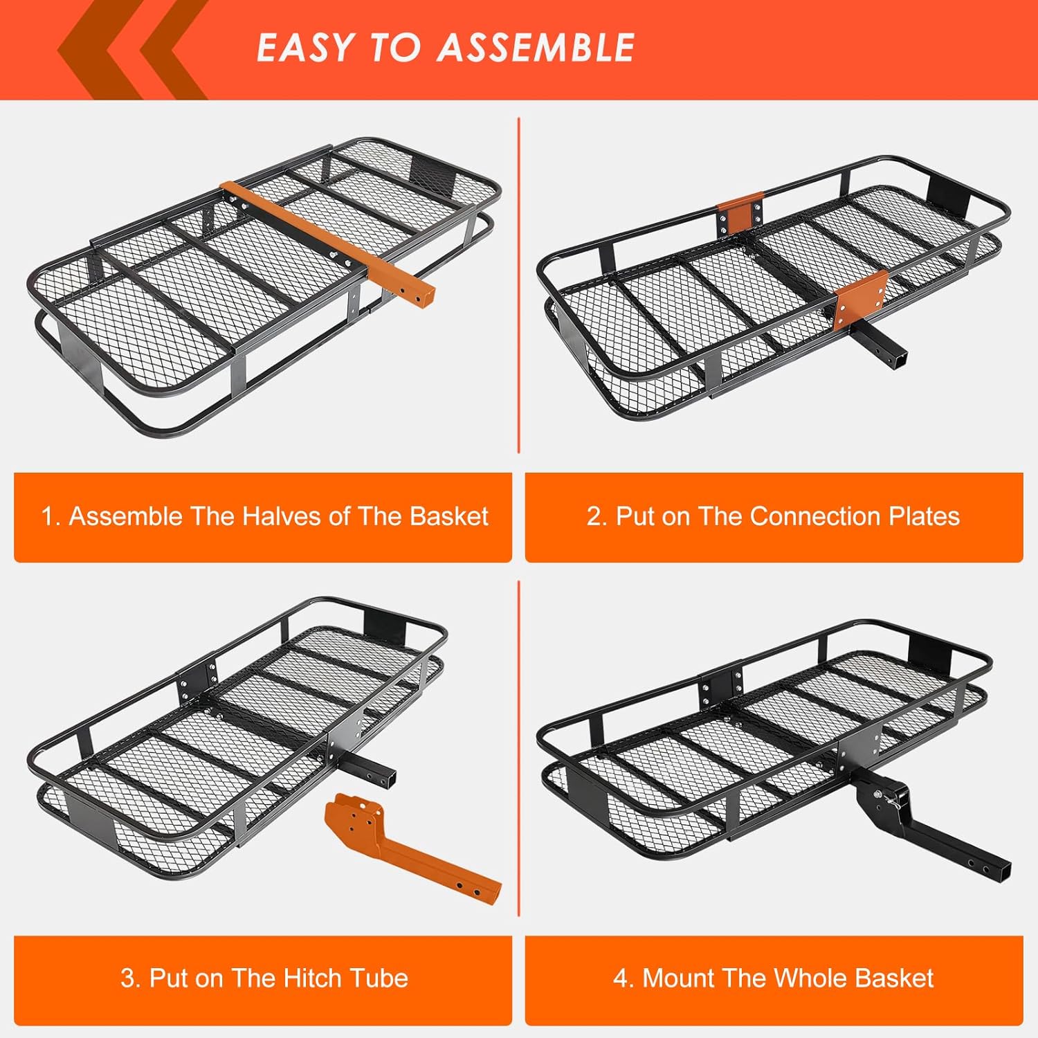 Detalle 1 de Cargo carrier basket 500 lb hitch mount