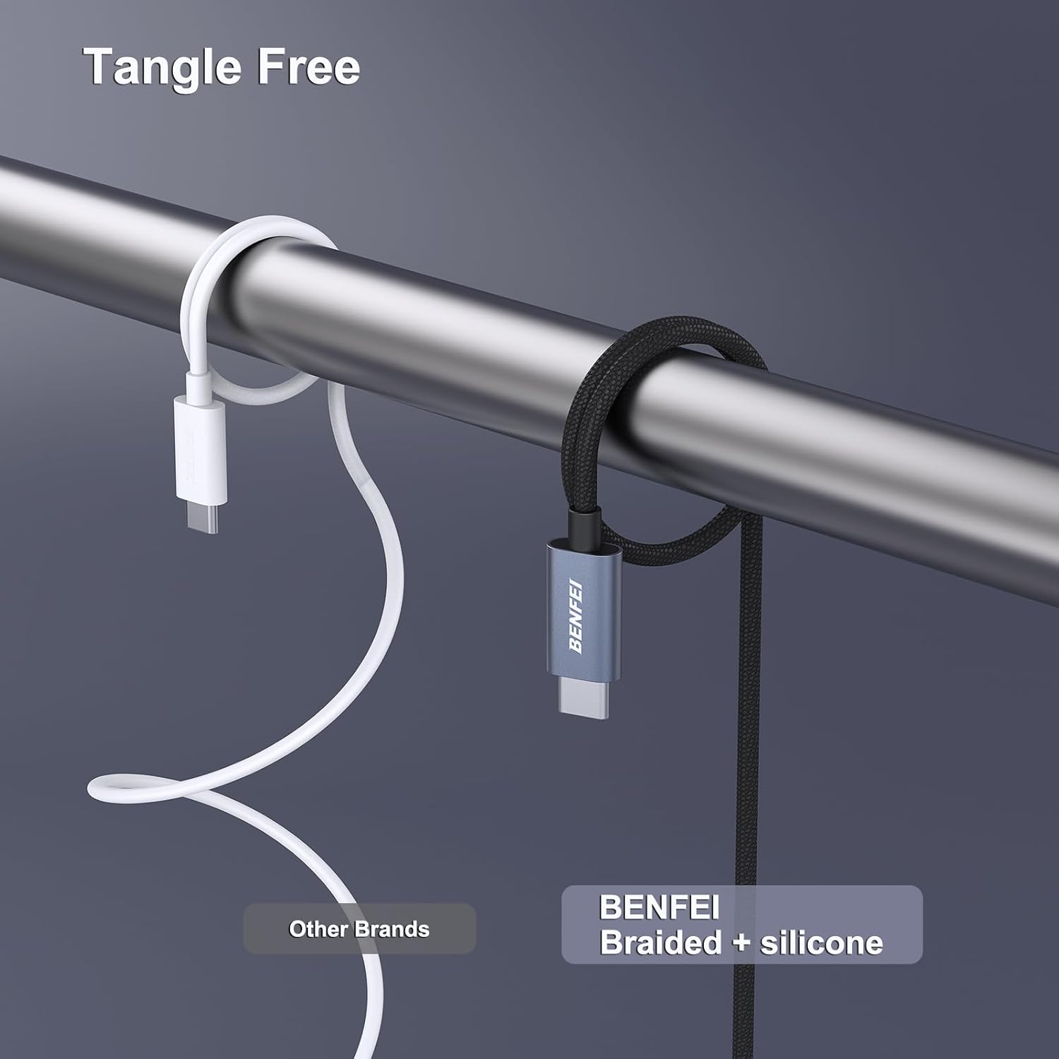 Thumbnail 1 de BENFEI New Silikon USB-C auf USB-C Kabel, 100W, 2 m – langlebig, kinkfrei und schnellladen