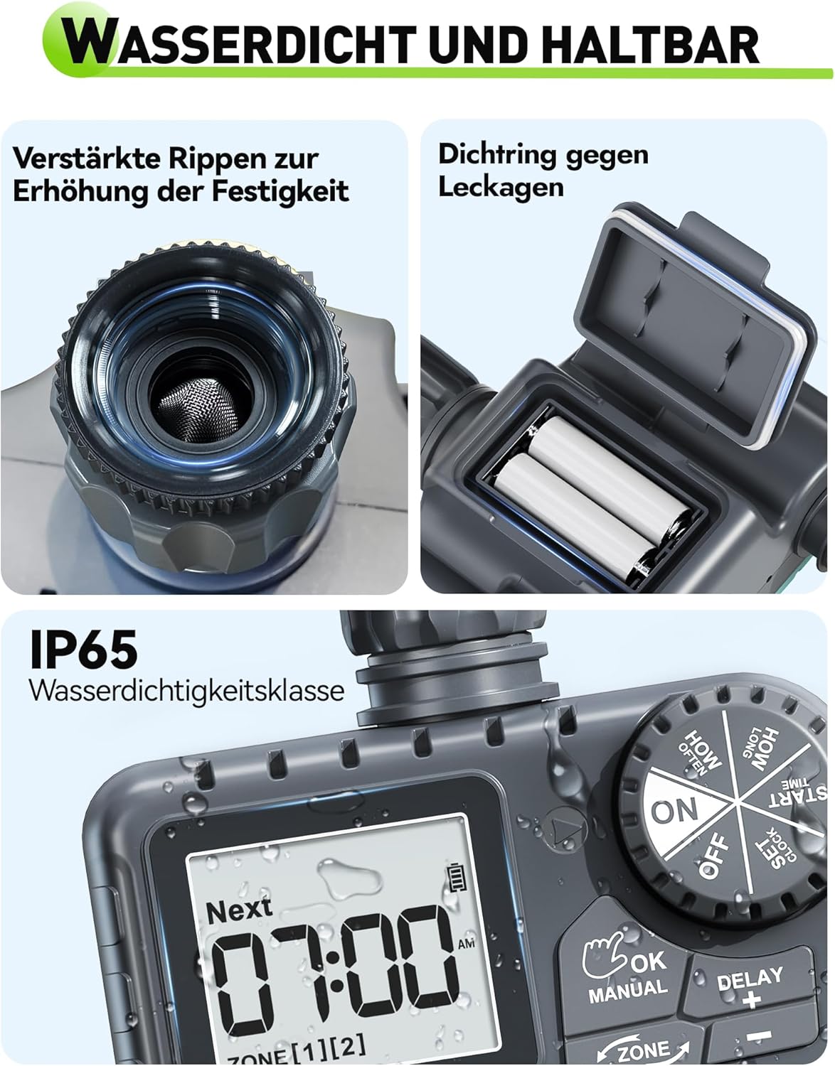 Thumbnail 4 de RAINPOINT Bewässerungscomputer mit 2 Ausgängen (IP65) und Regennachhaltigkeit