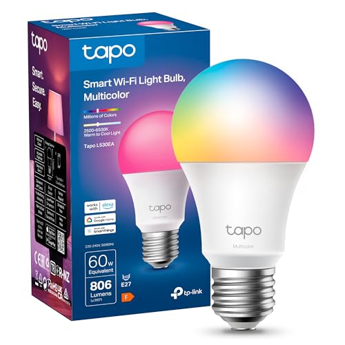 Detalle de Tapo L530EA: bombilla LED WiFi multicolor con control por voz y programación (E27)