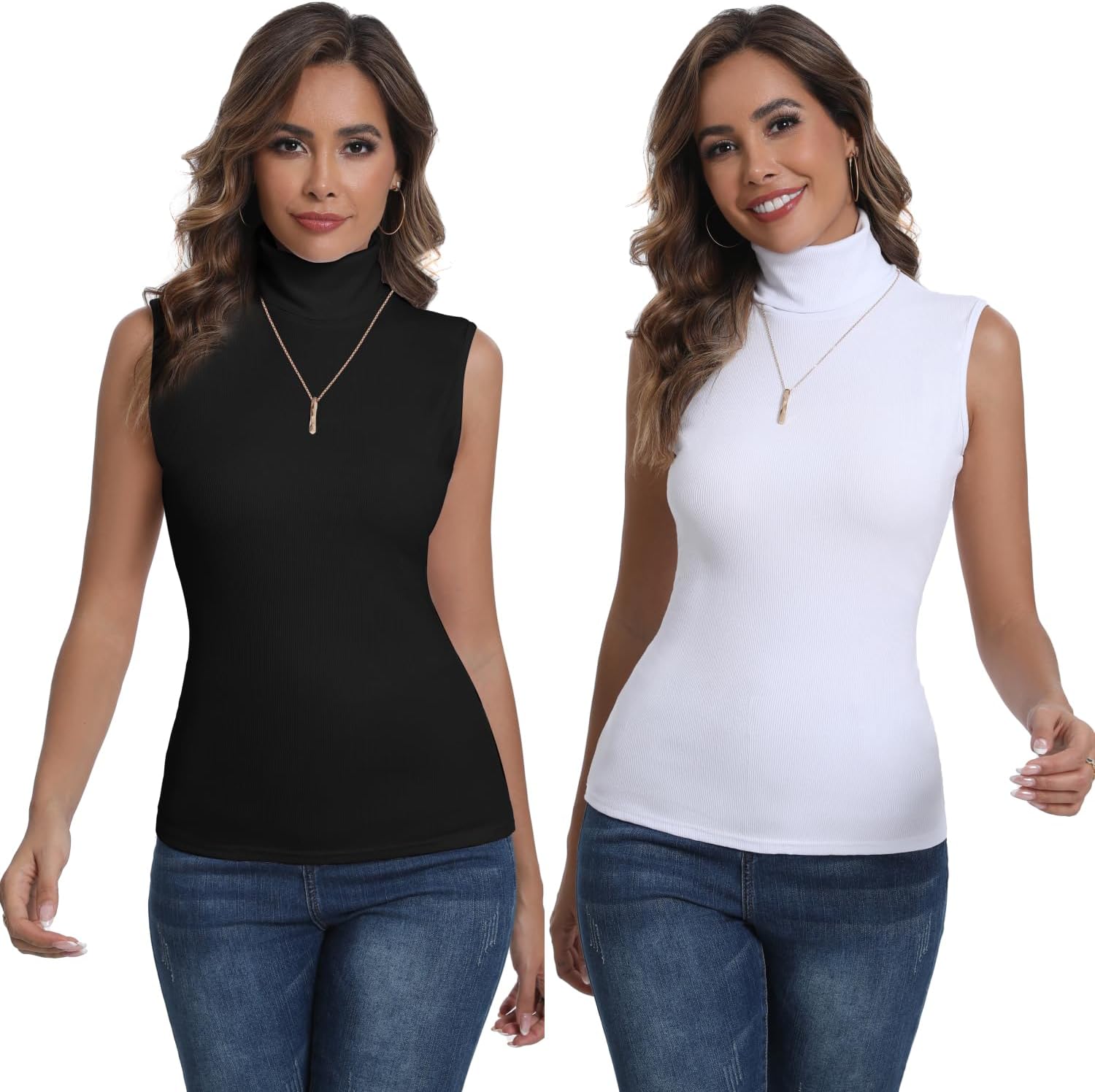 Thumbnail 6 de Women Classic Sleeveless Turtleneck Pullover Vest