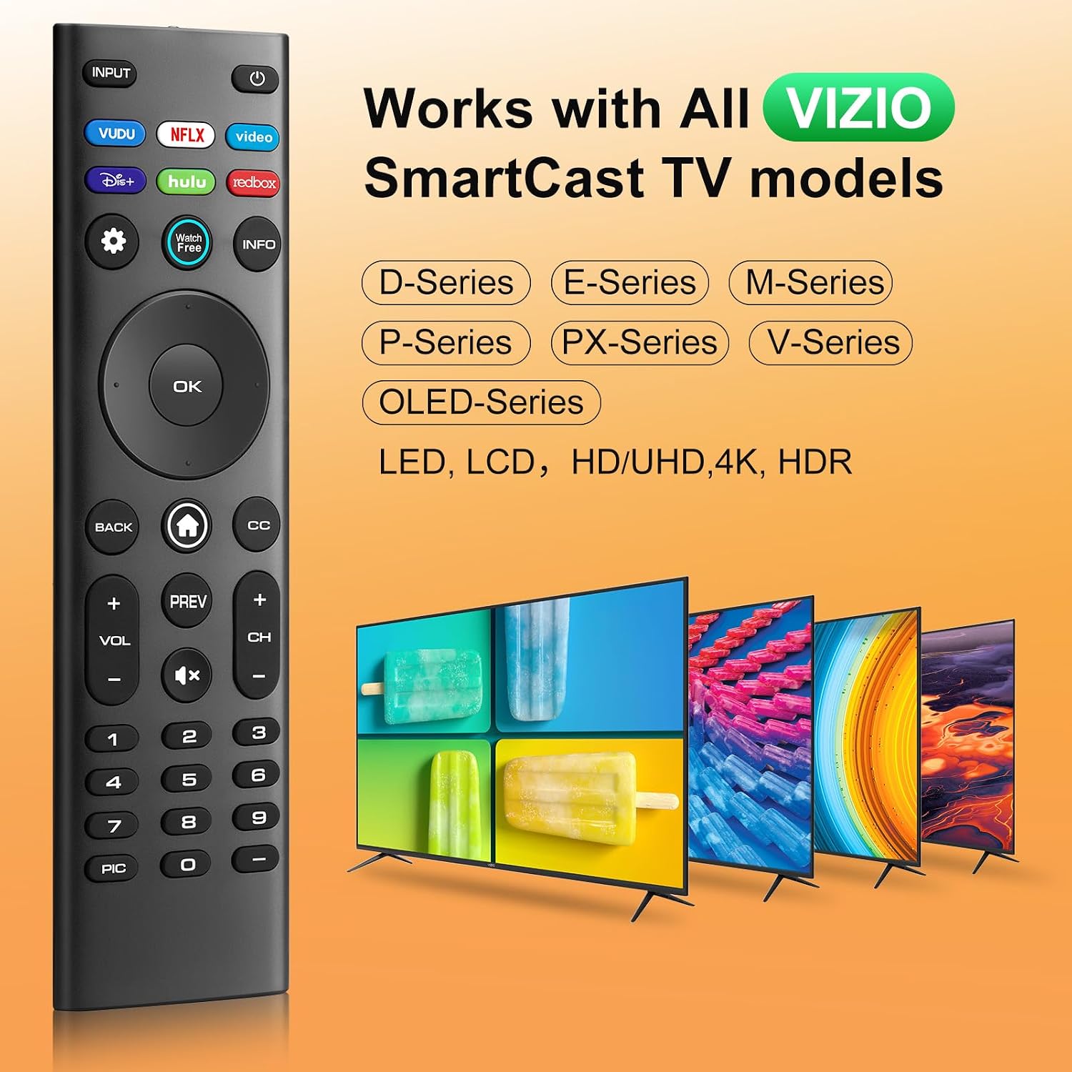 Detalle de LOUTOC XRT140 Replacement Remote for VIZIO TVs with Infrared and 6 Shortcuts