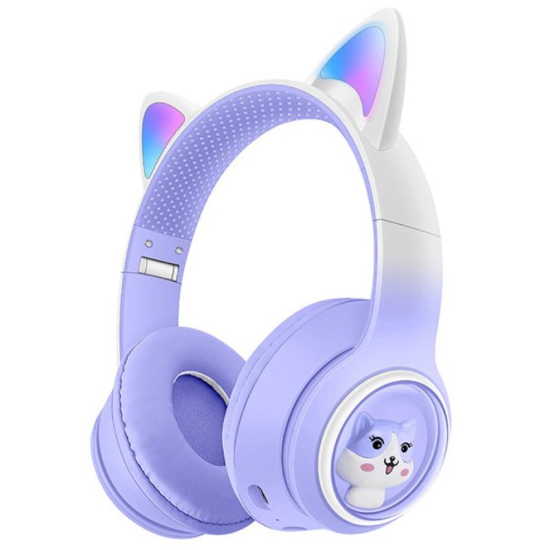 Detalle de Kinsi AKZ-02 auriculares Bluetooth 5,3 85 dB RGB Morados