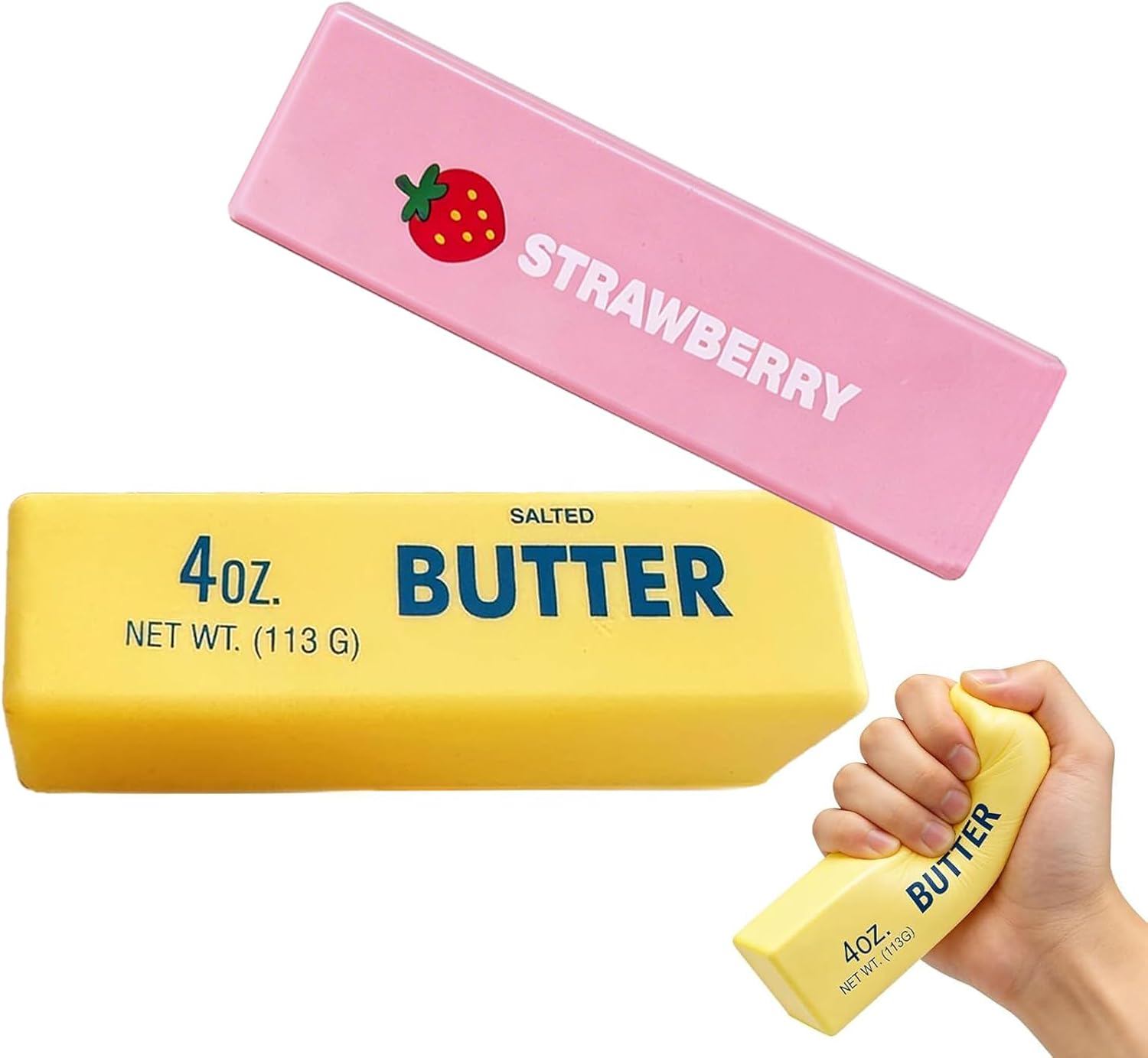Detalle de SUNOWE Butter Squishy Set (2 Pack), Squeeze Toys in Yellow and Pink