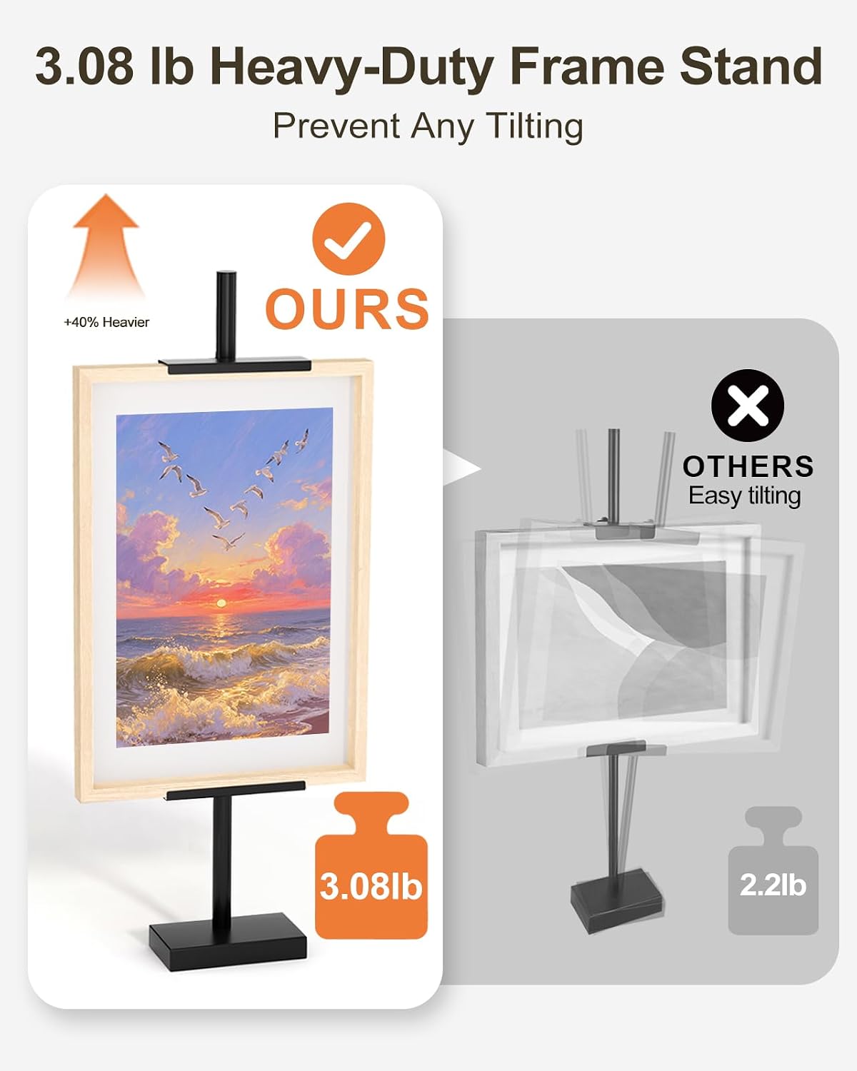 Detalle 2 de Victawks YX240180-A Adjustable Tabletop Easel Stand, Black Metal
