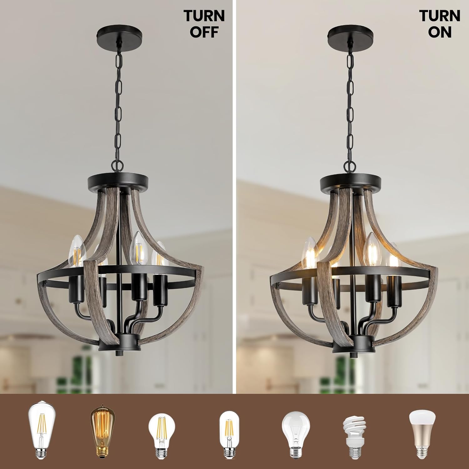 Detalle 2 de Farmhouse Chandelier, 4-Light