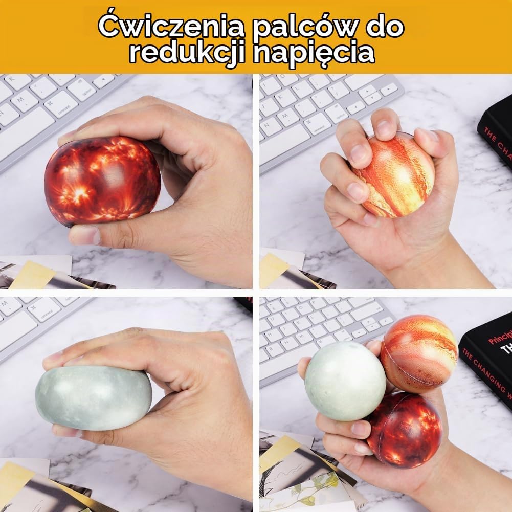 Thumbnail 2 de Ainiv – 12 piłek antystresowych z emoji, PU, średnica 6 cm