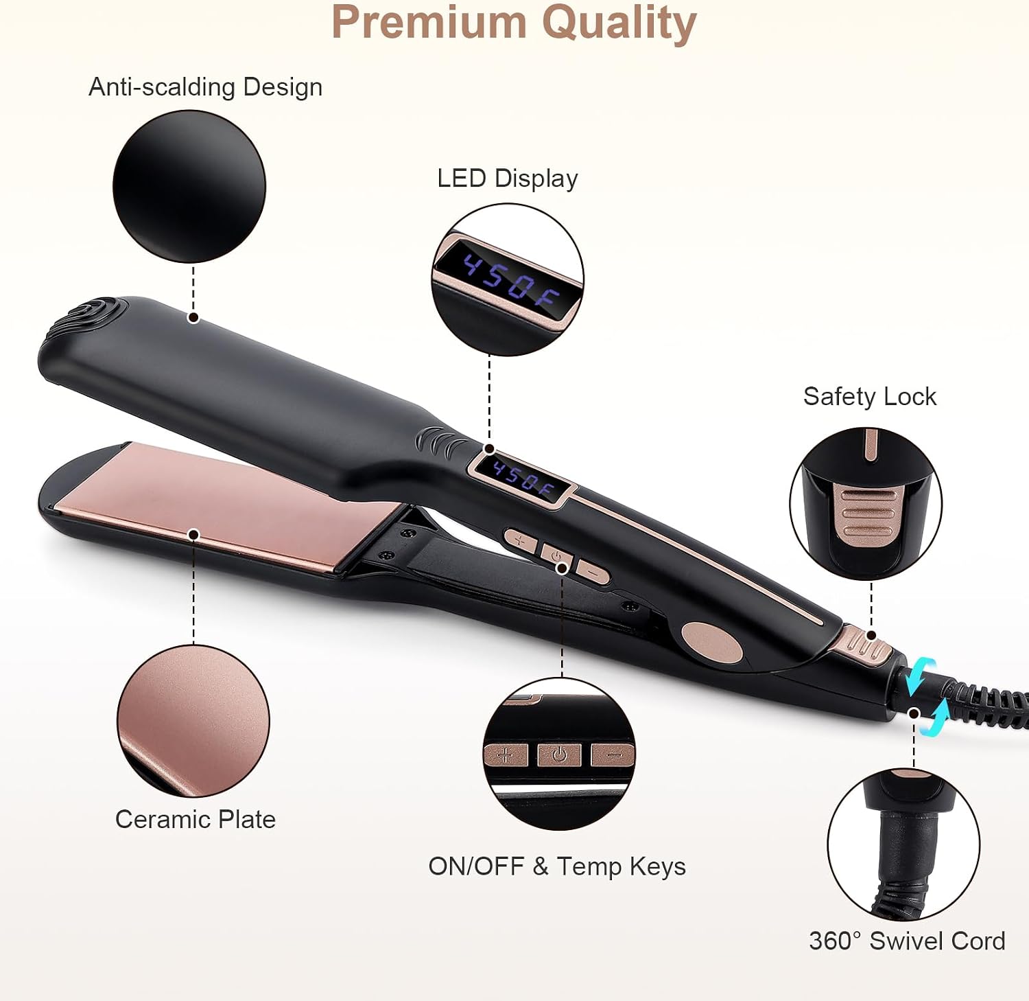 Thumbnail 2 de Hair straightener and curler, 2.16-inch plates