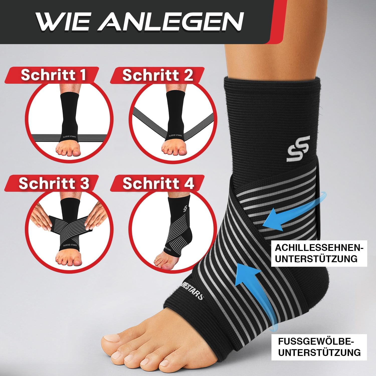 Thumbnail 6 de Sleeve Stars Sprunggelenkbandage – Knöchelschutz mit verstellbarem Stützriemen von SS SLEEVE STARS