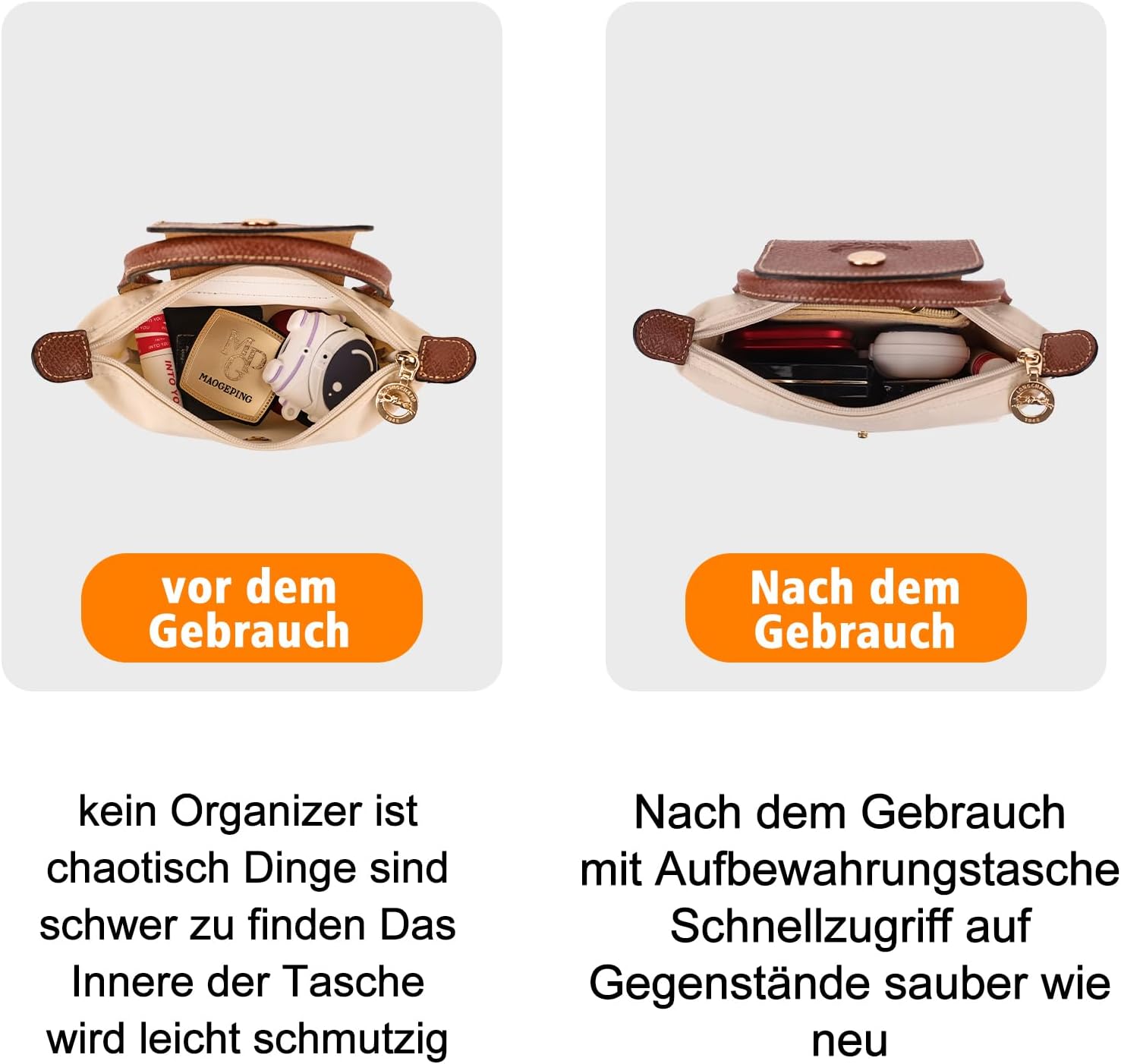 Thumbnail 4 de GADITIEK verstellbarer Schultergurt-Ersatzriemen für Long Champ Damen (Mini 0,9 cm) mit Taschen-Organizer
