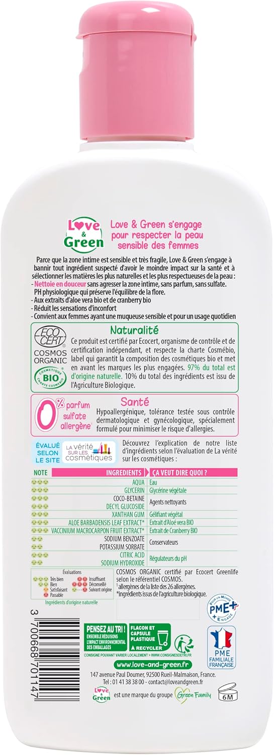 Thumbnail 1 de Love & Green Gel Lavant Intime Apaisant Bio 200 ml pour femmes sensibles
