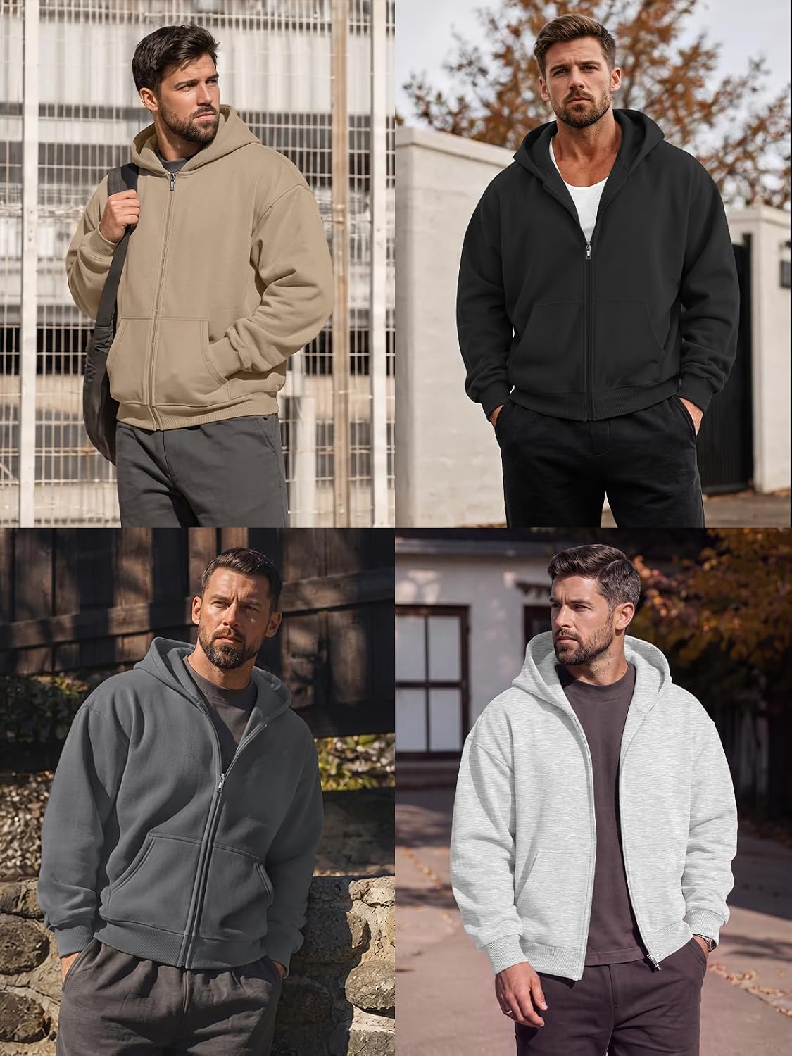 Thumbnail 6 de EFAN Men's Zip-Up Hoodie Cotton-Blend Fleece