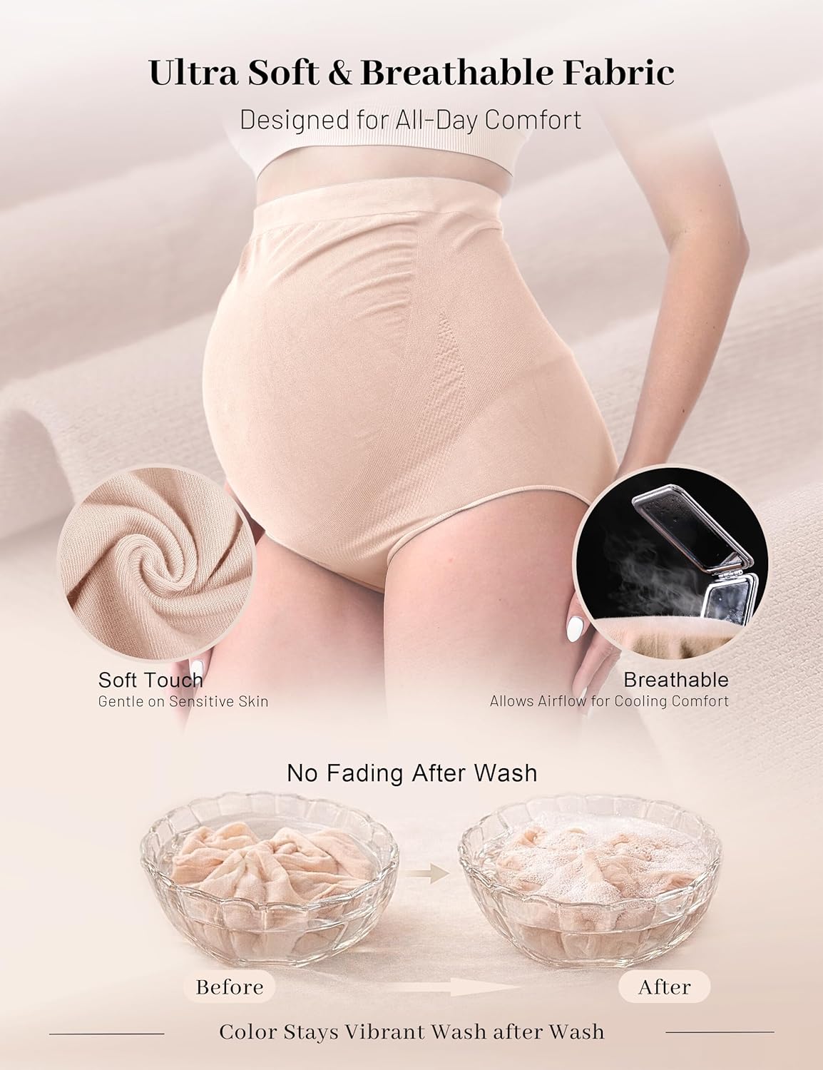 Thumbnail 3 de SUNNYBUY Women’s Maternity High Waist Seamless Hipster Over-Bump Underwear (Pregnancy)