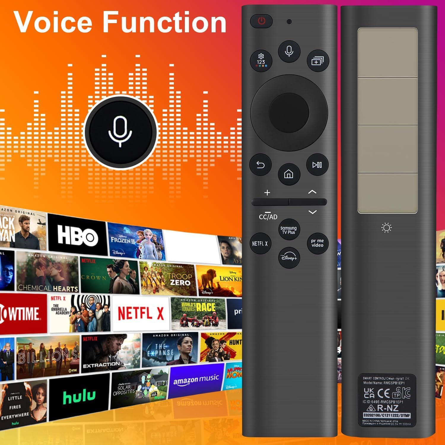 Thumbnail 3 de UNOCAR for Samsung TV Remote (Rechargeable Solar, USB-C Fast Charging) for Samsung Frame & 2018–2025 Smart TVs