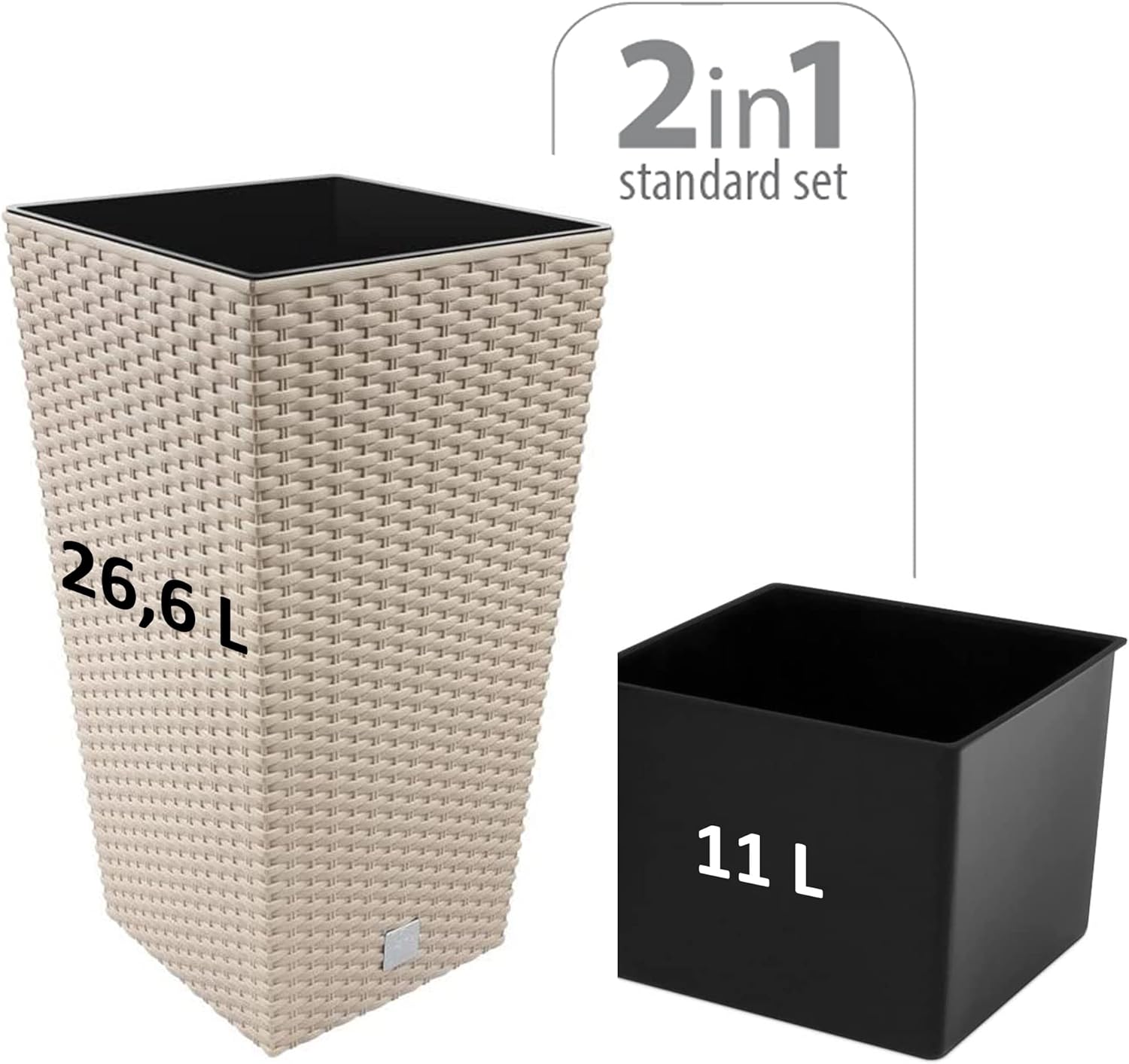 Detalle 2 de Maceta Rato 26,6L - Inserto 26,5x26,5x50 cm