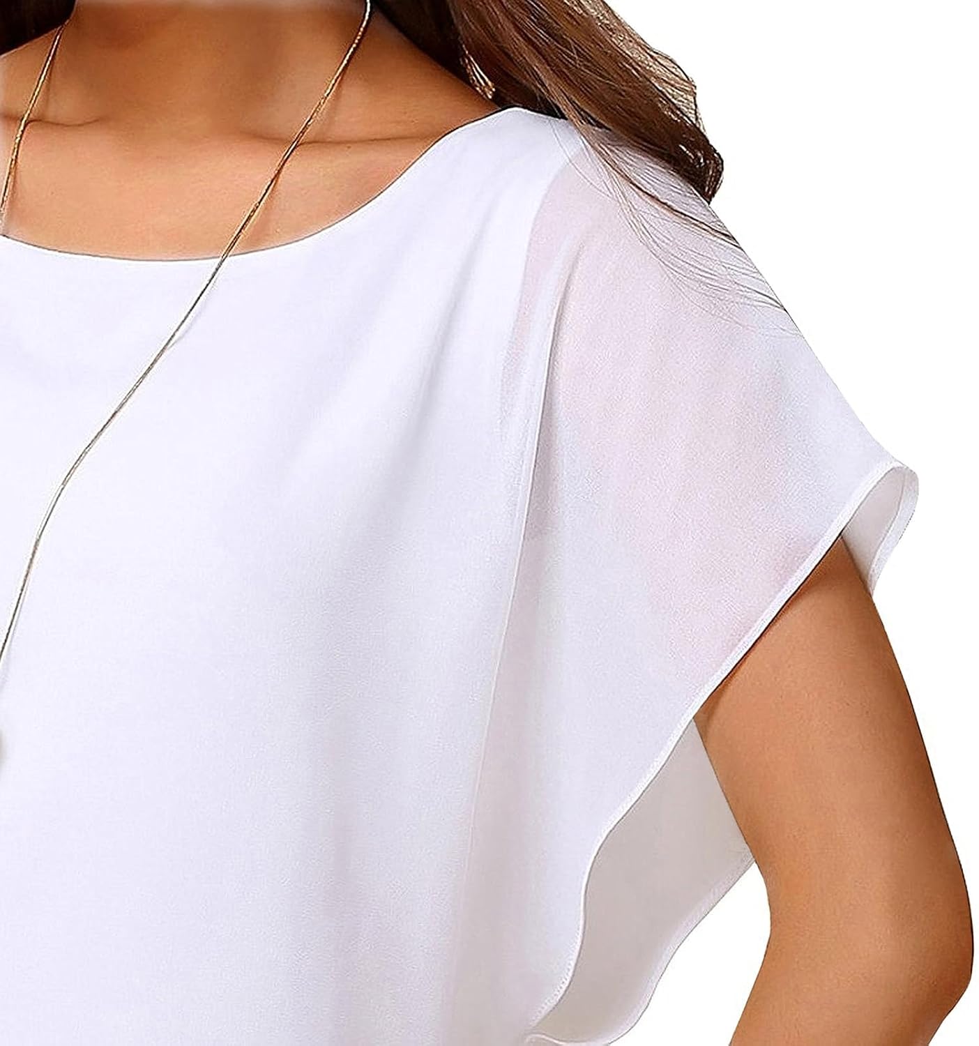 Thumbnail 3 de Neineiwu Damen Batwing-Bluse mit Rundhalsausschnitt – kurzarm, Viskose/Elasthan, Blumenmuster