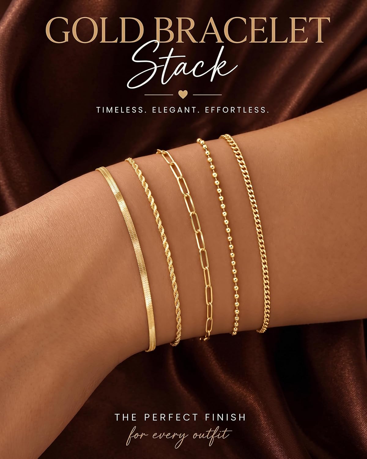 Thumbnail 1 de POXTEX Bracelet Set, 14K Gold-Plated