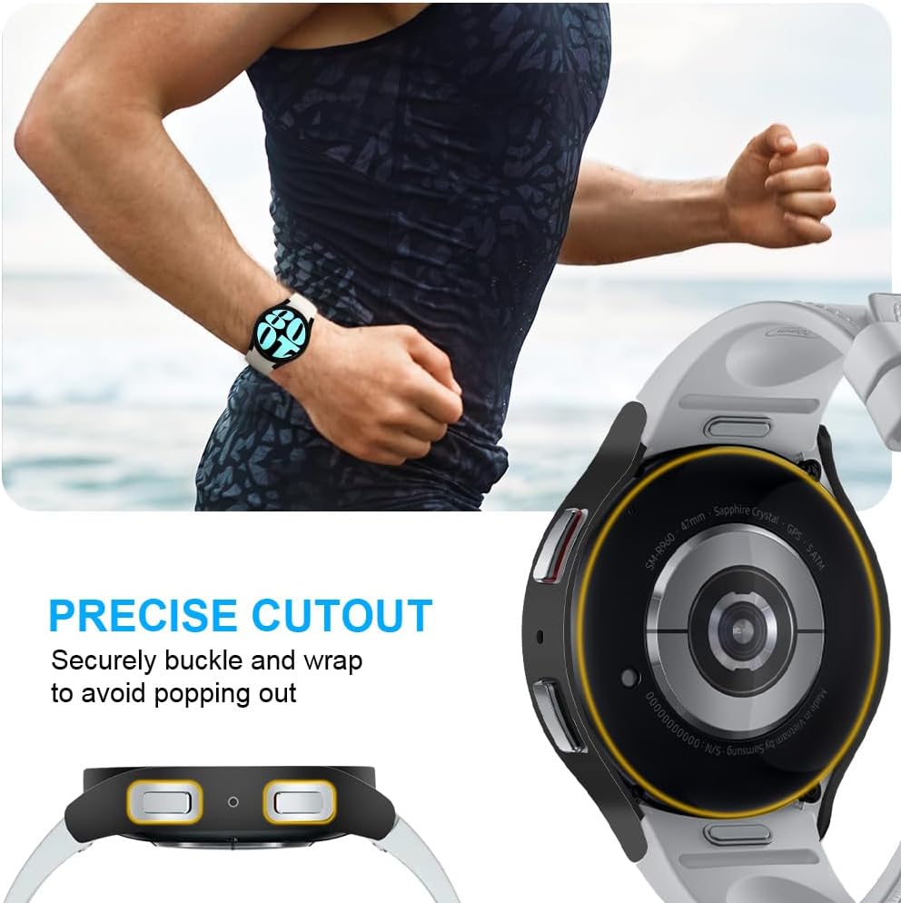 Thumbnail 6 de OFFCUP Case with Screen Protector for Samsung Galaxy Watch 6 (44mm) – 2 Pack in Black